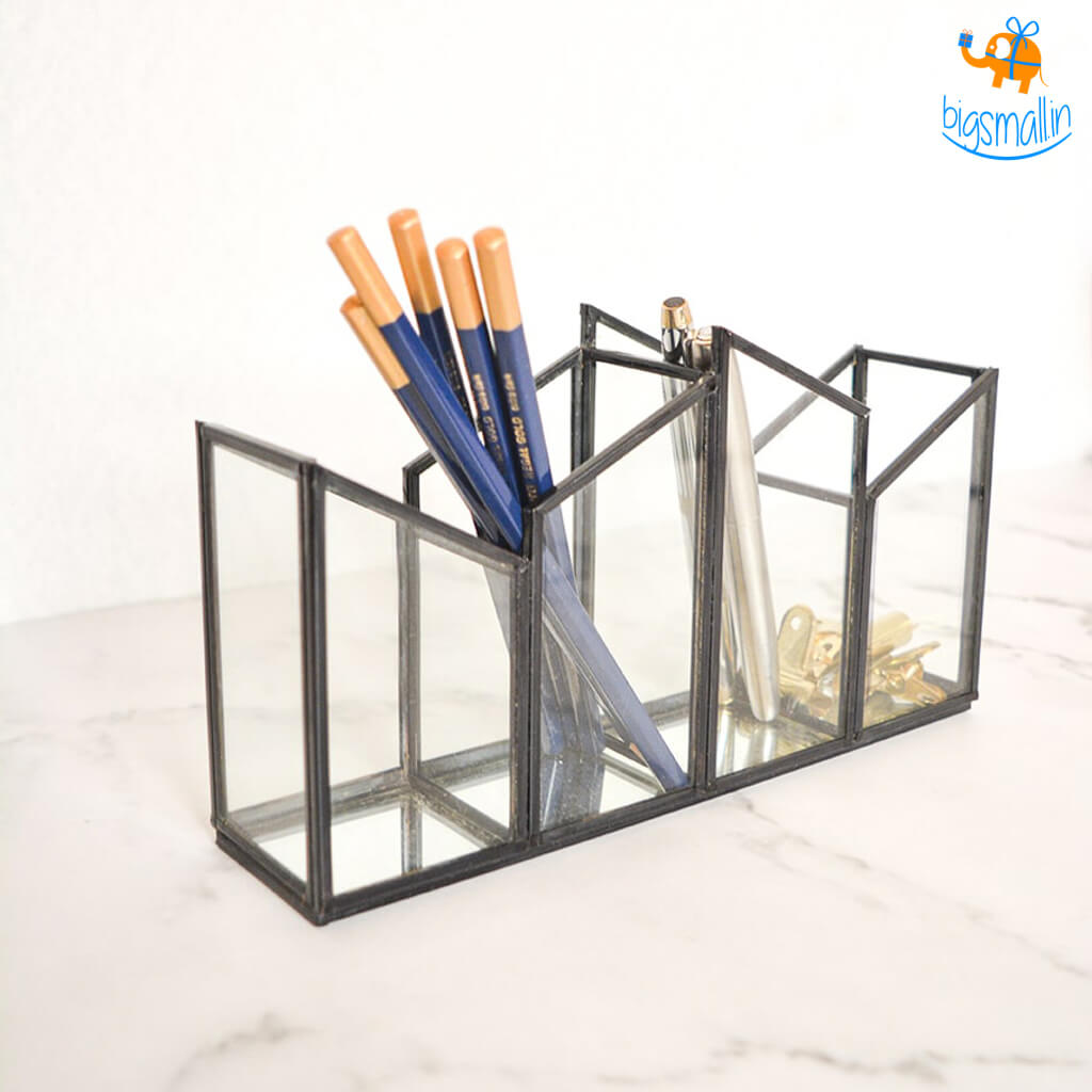 Hollyhock Geometric Glass Organizer
