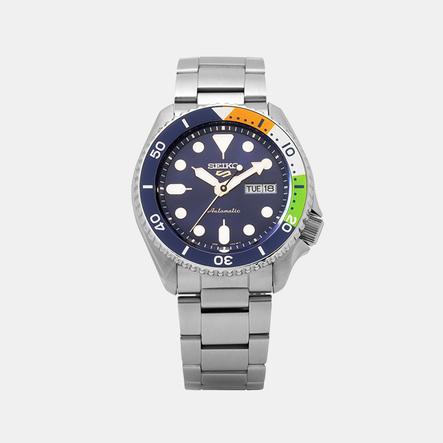Seiko 5 Sports Men Automatic Blue Dial Analog Stainless Steel Watch SRPK81K1