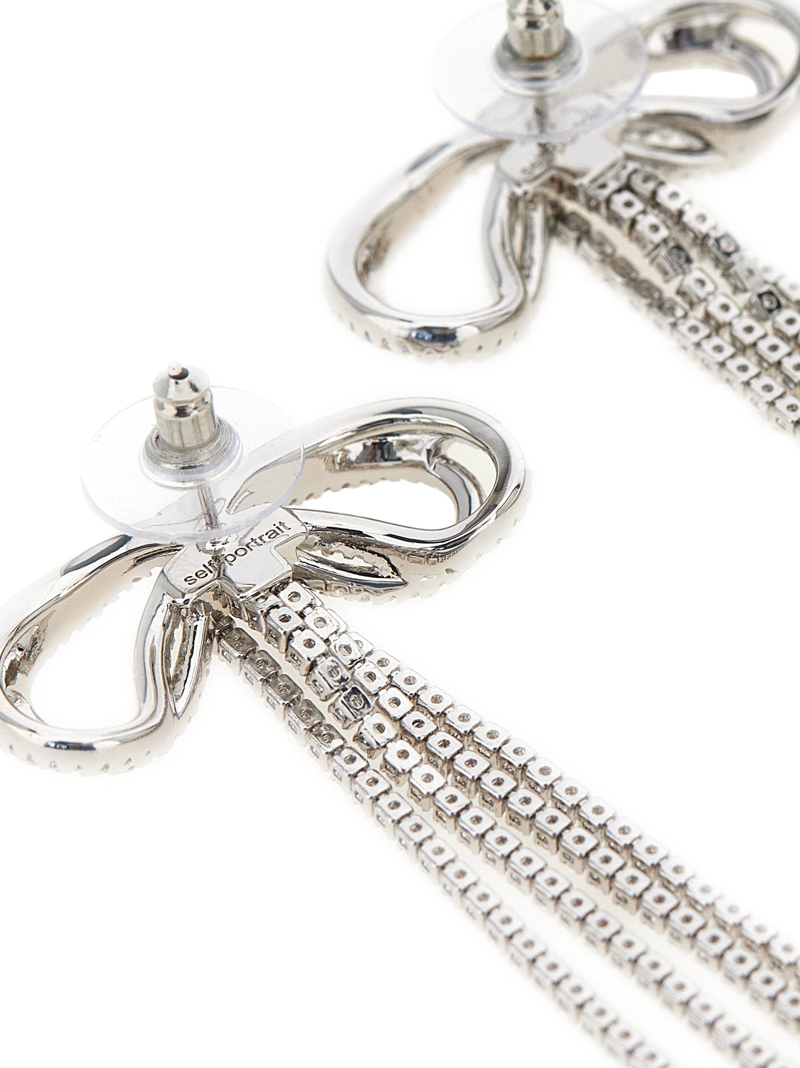 Self-Portrait Double Crystal Bow Earrings – 100% brass - view 2