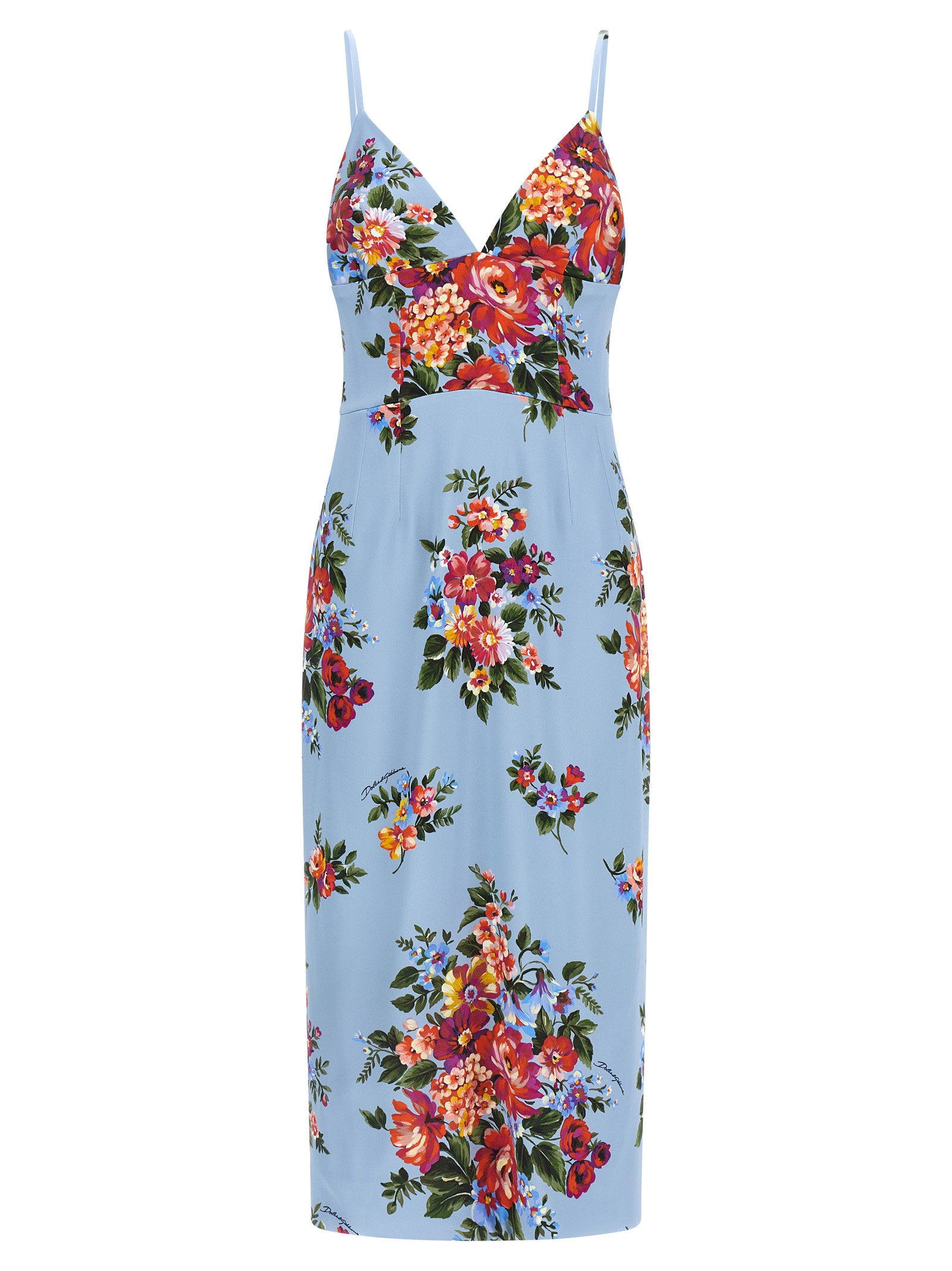 Dolce & Gabbana Mazzo Di Fiori Print Dress – 96% viscose, 4% elastane