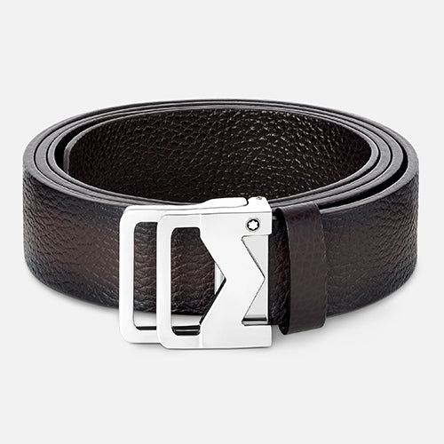 Montblanc Mont Blanc, M buckle sfumato brown 35 mm leather belt