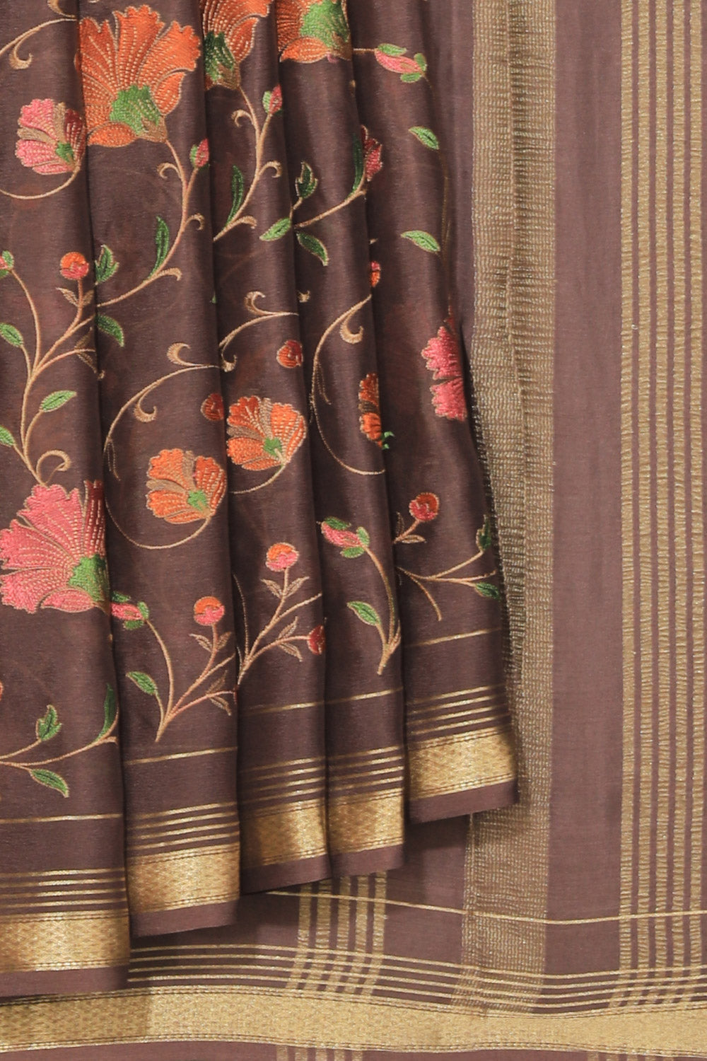 Kalanjali Crepe Silk Grey Saree – Women's
