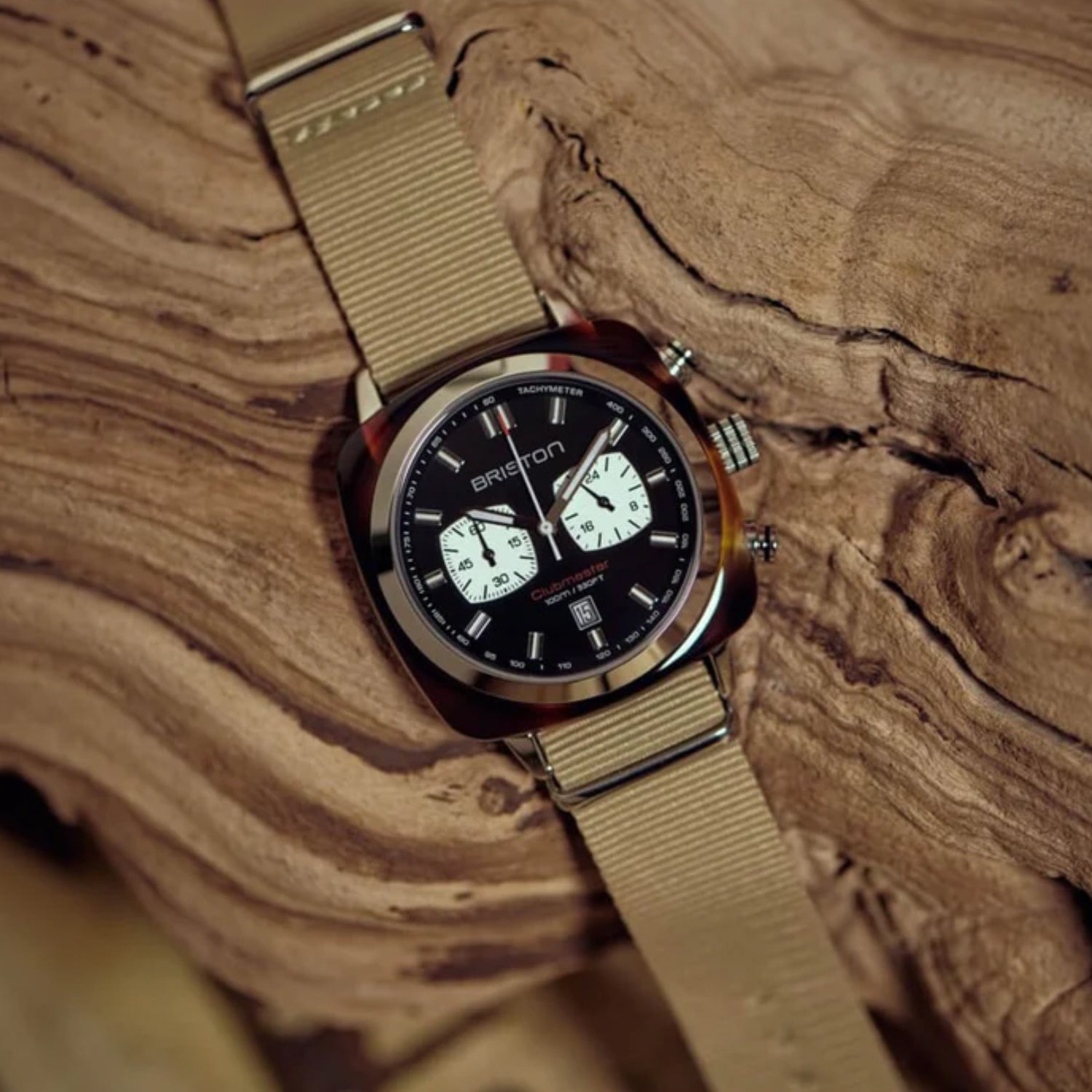 Briston Clubmaster Sport Men Quartz Black Dial Chronograph Nato Watch 17142.SA.TS.1.NK - view 2