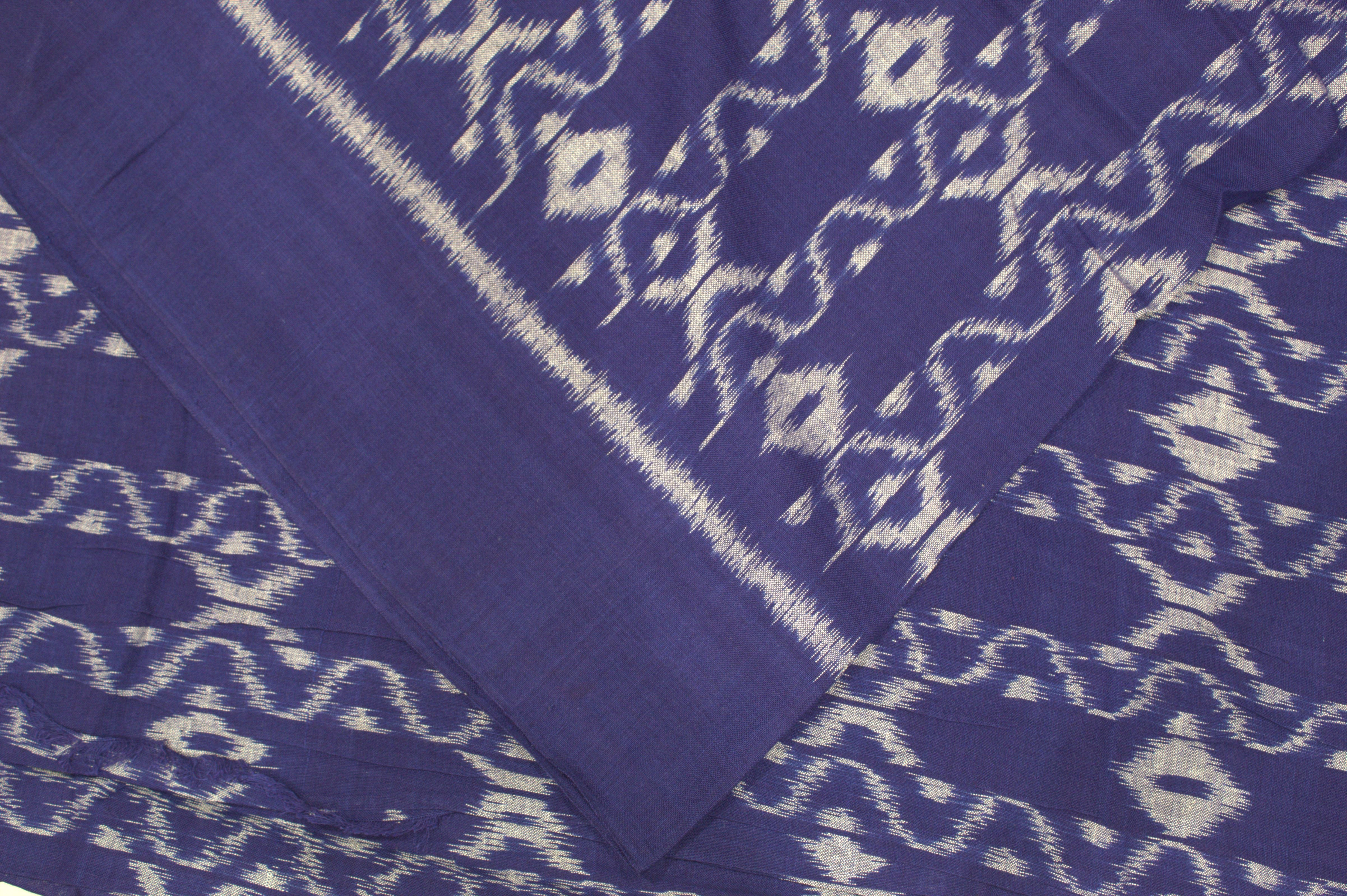 IndianVillèz Blue Sambalpuri Ikat Cotton Fabric - view 2