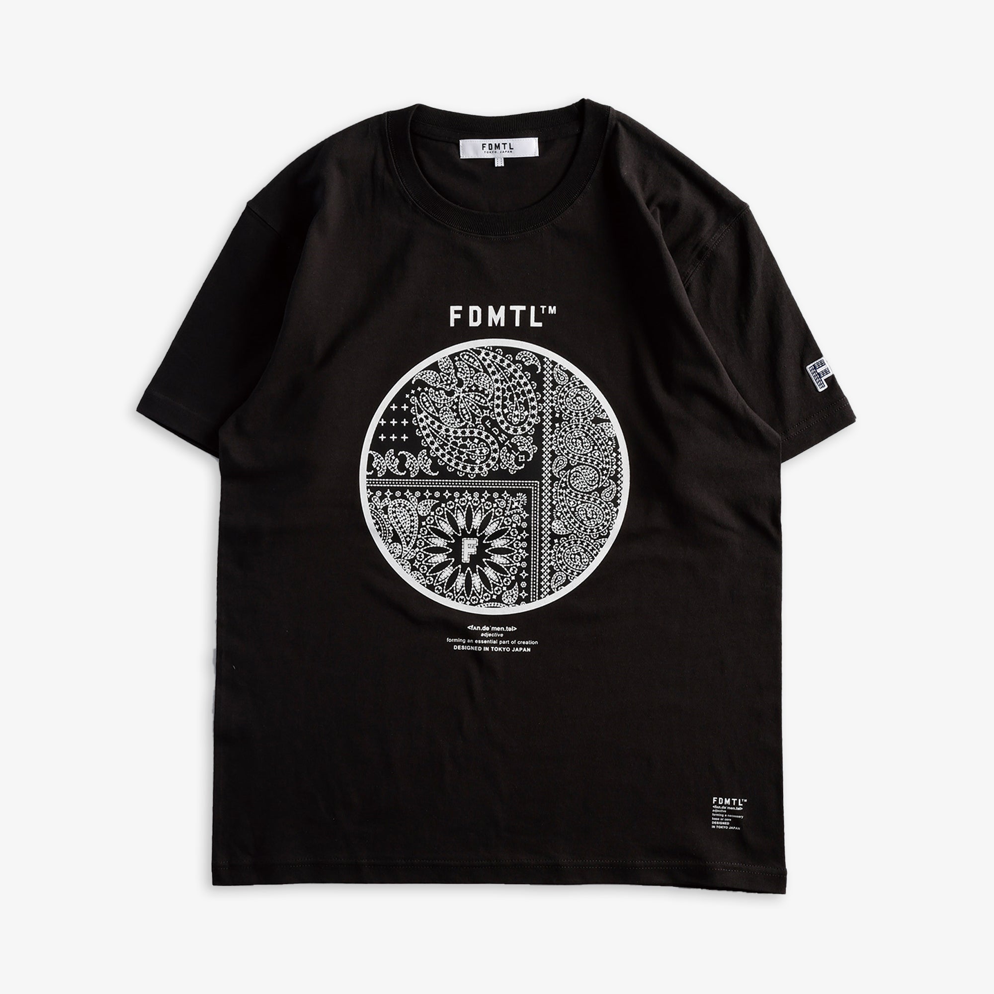 Fdmtl | Printed Paisley Tee Sumi { Black - view 2