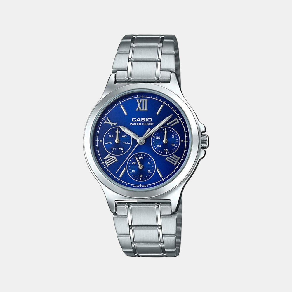 Casio Enticer Women Quartz Blue Dial Chronograph Stainless Steel Watch A1899