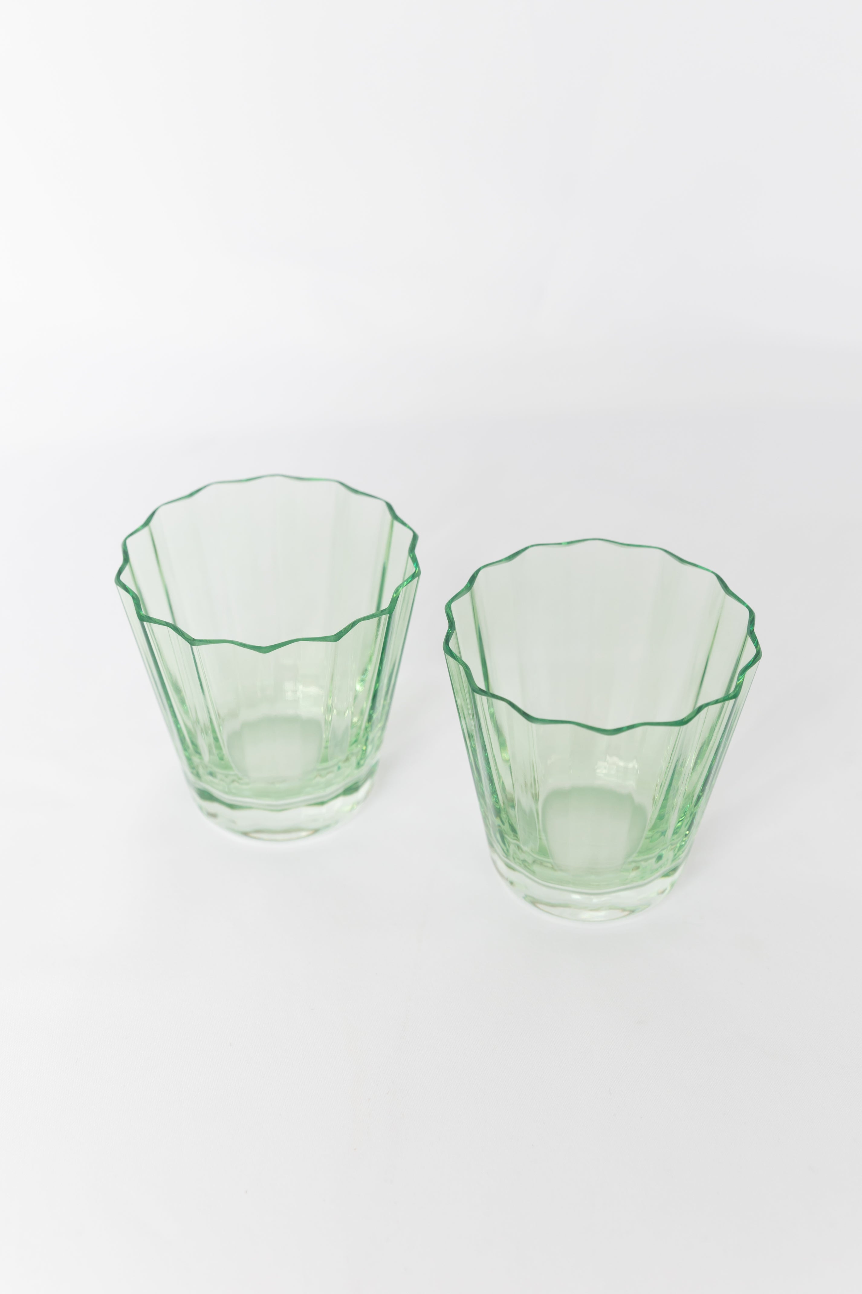 Estelle Colored Glass Estelle Colored Sunday Low Balls - Set of 2 {Mint Green} - view 2