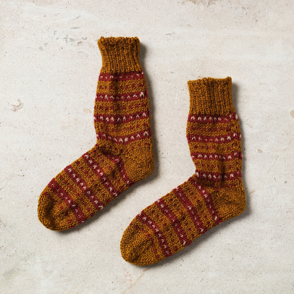 KILMORA Brown - Kumaun Hand Knitted Woolen Socks - Kids