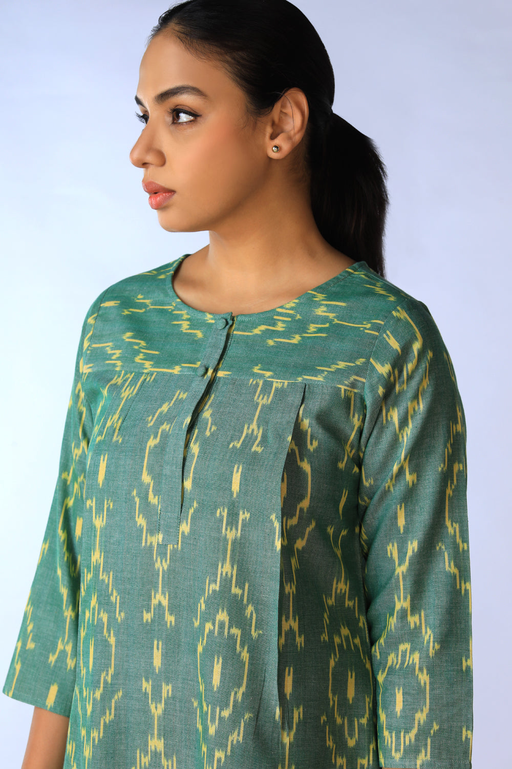 Kalanjali Ethnics Handwoven cotton Pochampally Ikat kurti - view 7