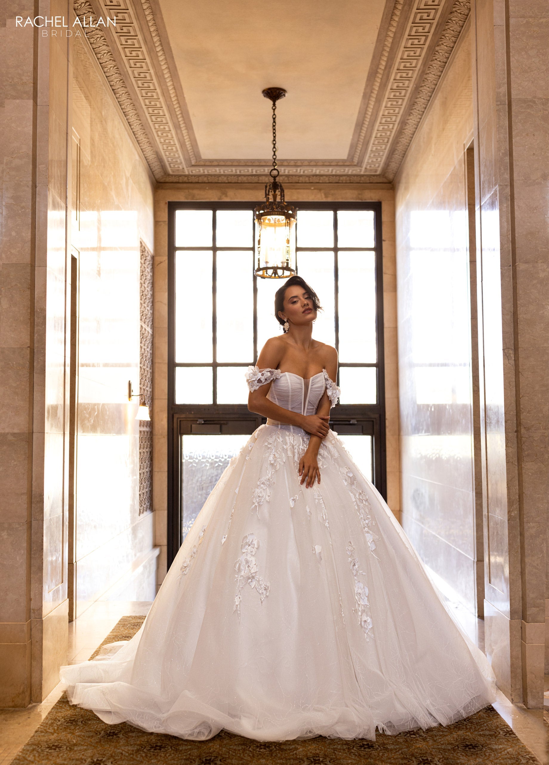 Mary's Bridal Ball Gowns Collection 3D Floral Off Shoulder Bridal Gown by Rachel Allan RB6170 - view 5