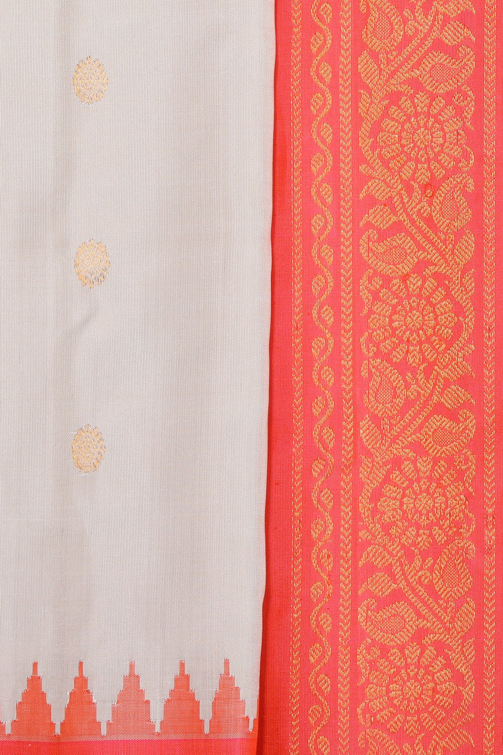 Kalanjali Gadwal Silk Off-White Saree – Women's - view 2