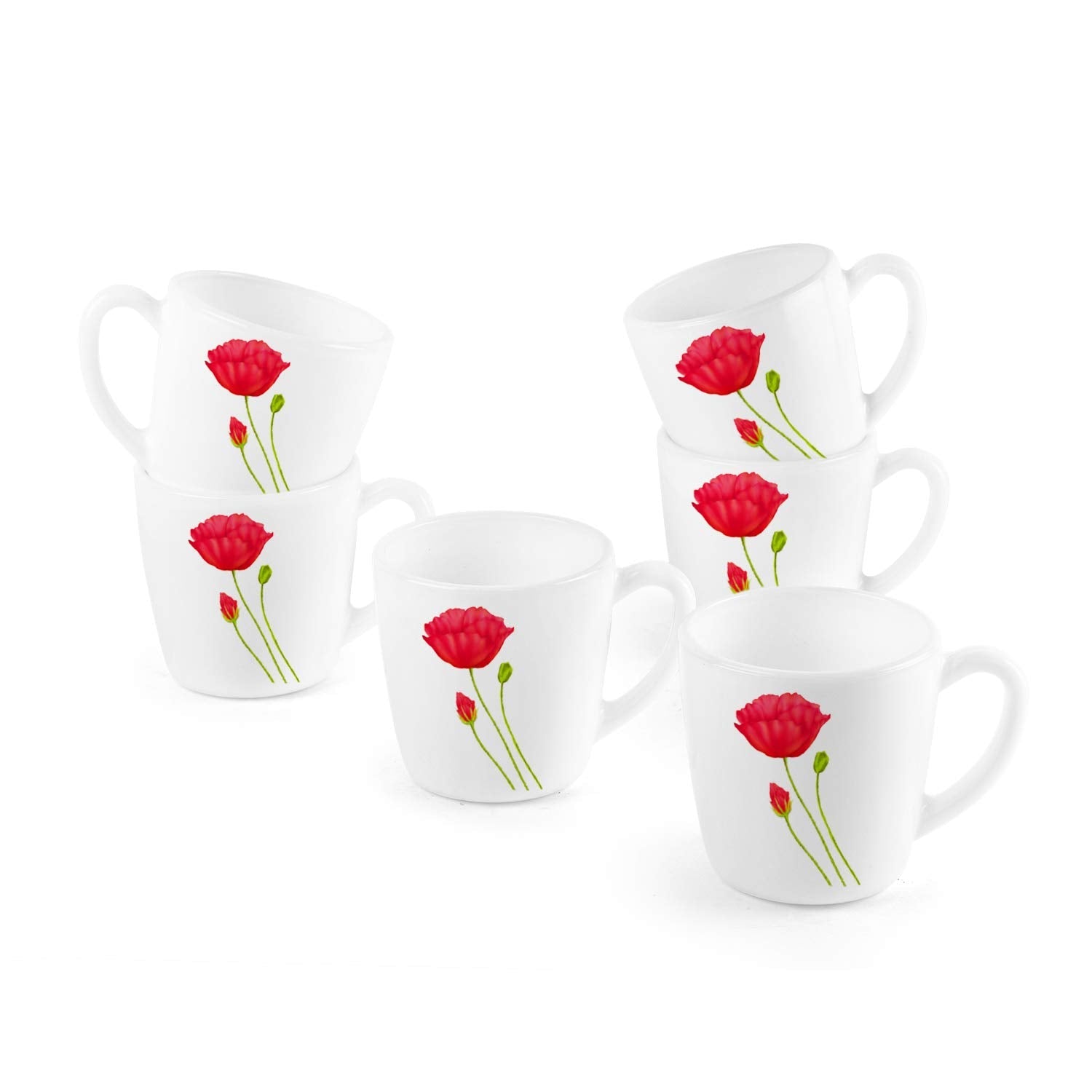 Cello Imperial Red Poppy Ricca Mugs, 6 Pieces - view 3