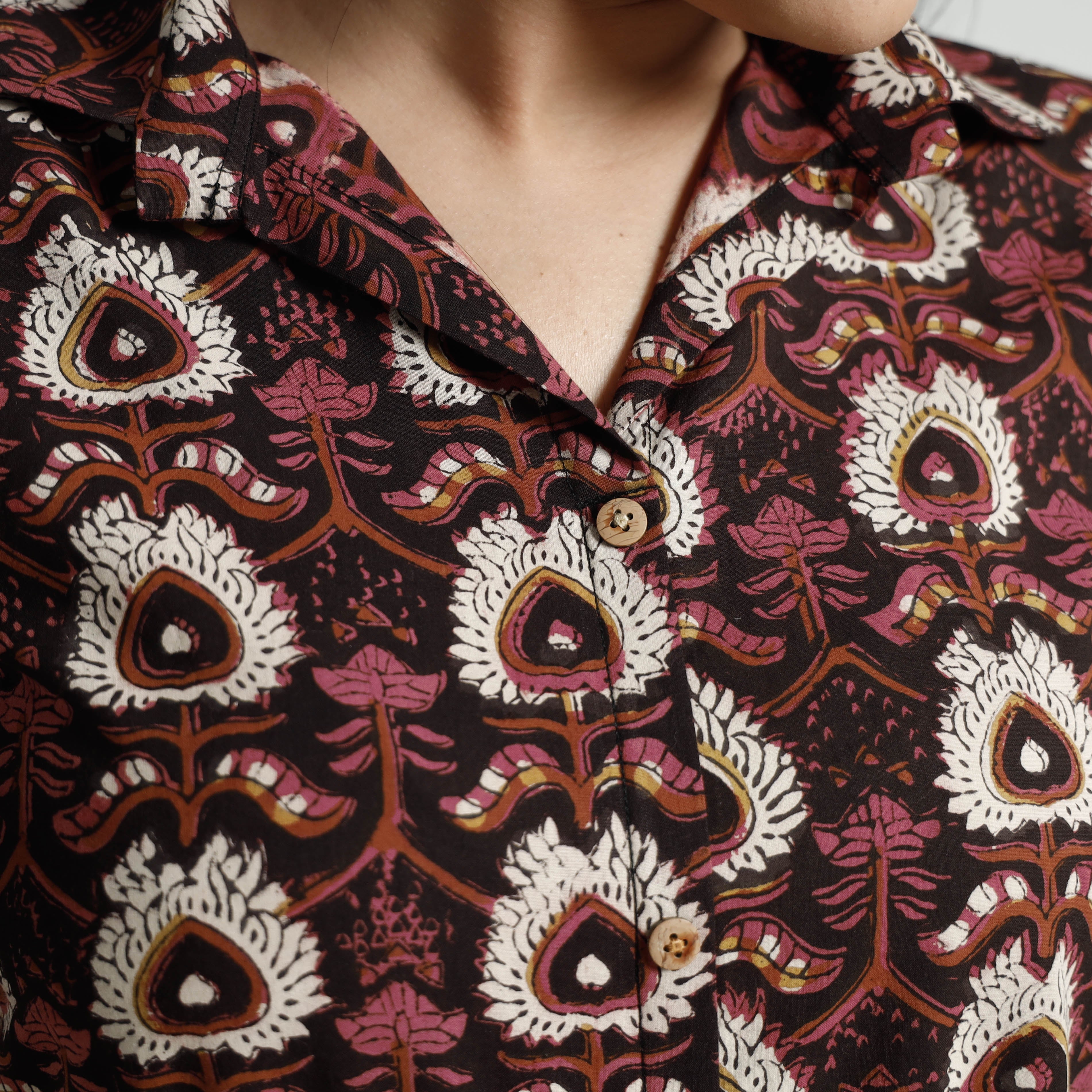 ITOKRI CASUALS Brown - Bagru Block Printed Cotton Kurta with Palazzo Set - view 5