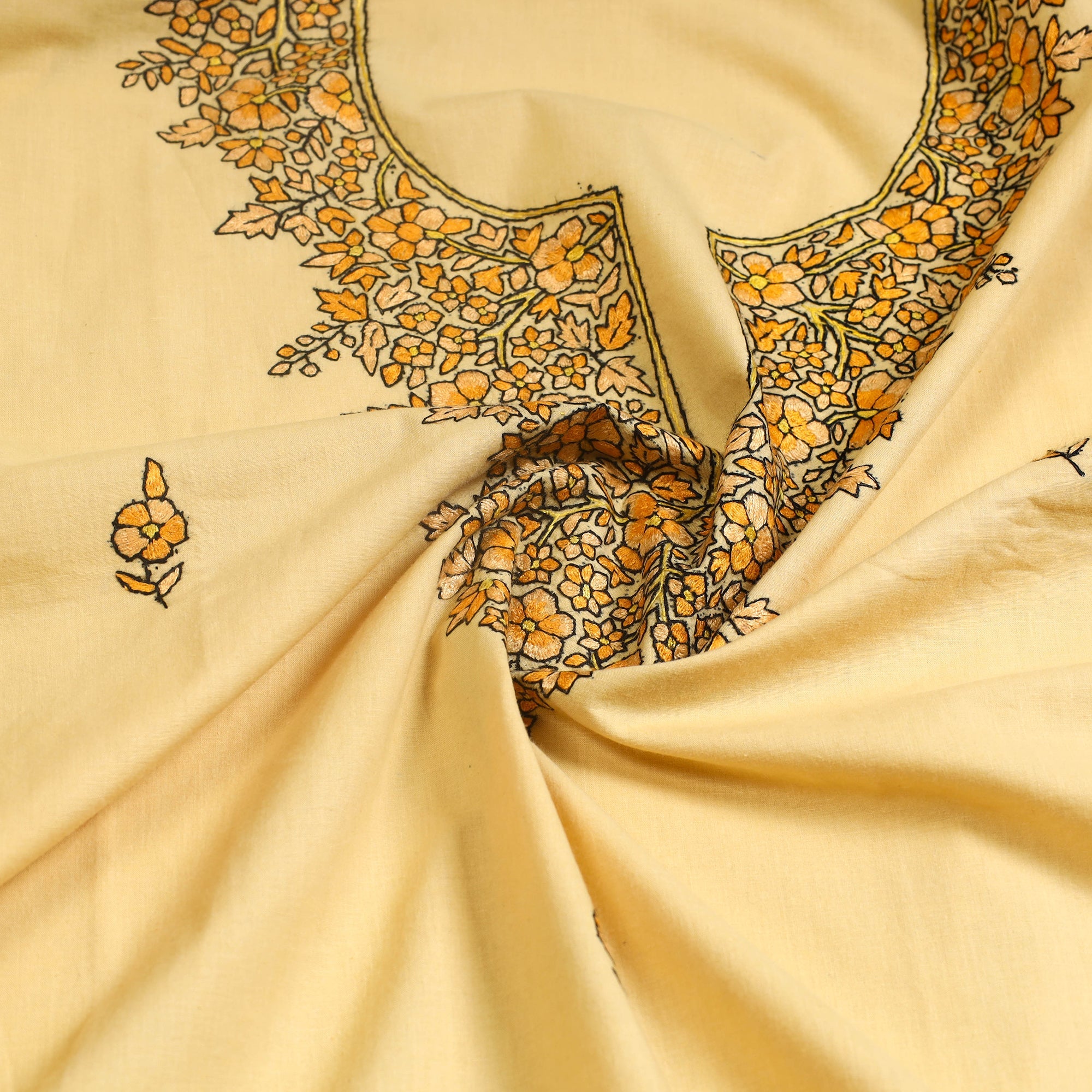 ITOKRI CRAFTS INITIATIVE Kashida Hand Embroidery Cotton Kurta Material (2.6m) 13 - view 2