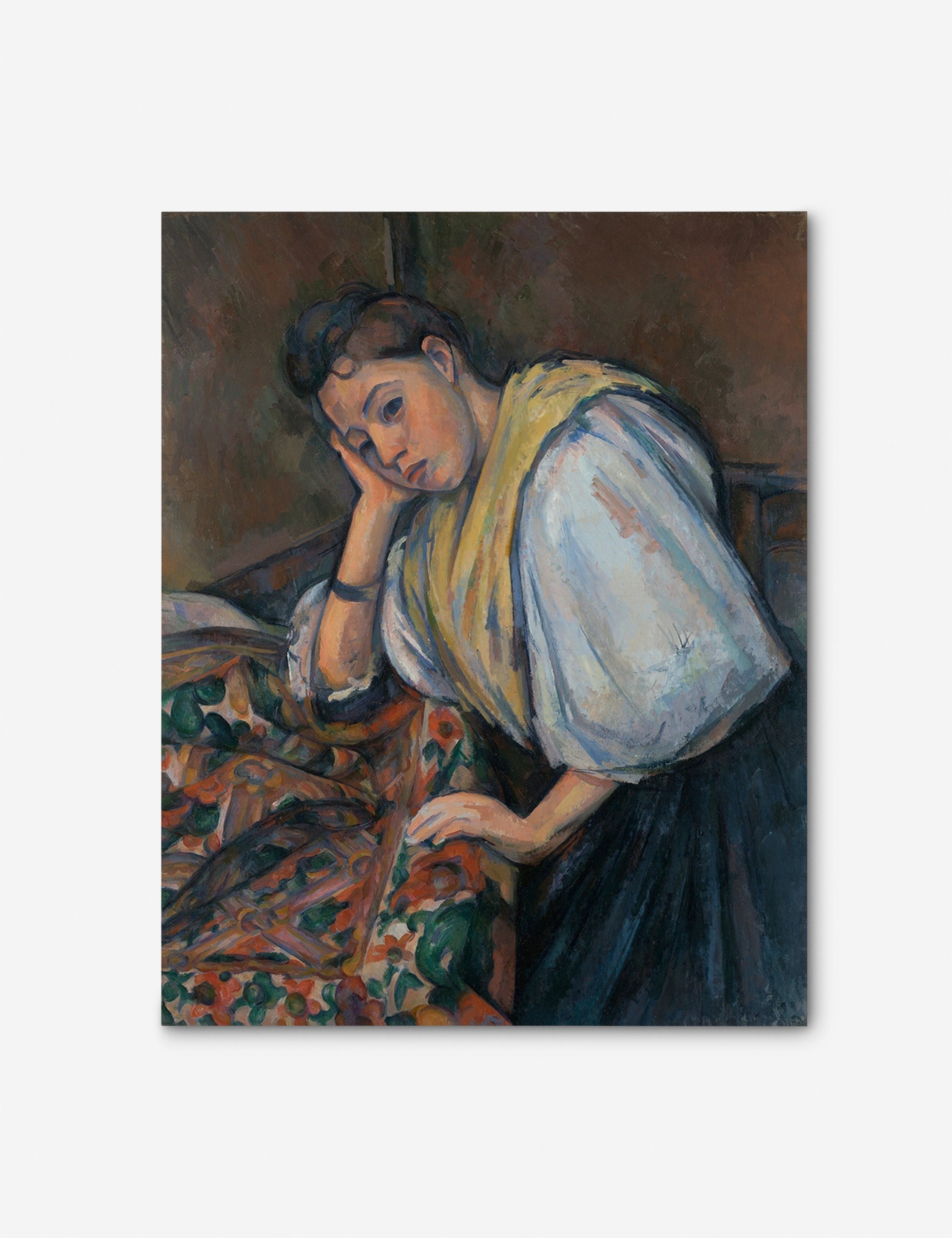 Lulu and Georgia Young Italian Woman at a Table Wall Art by Paul Cezanne - view 2