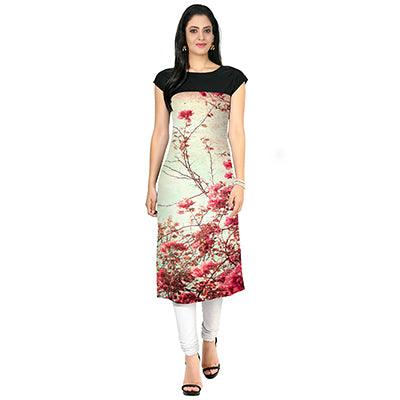 Peachmode Seller Cream Colored Casual Floral Print Kurti - view 3