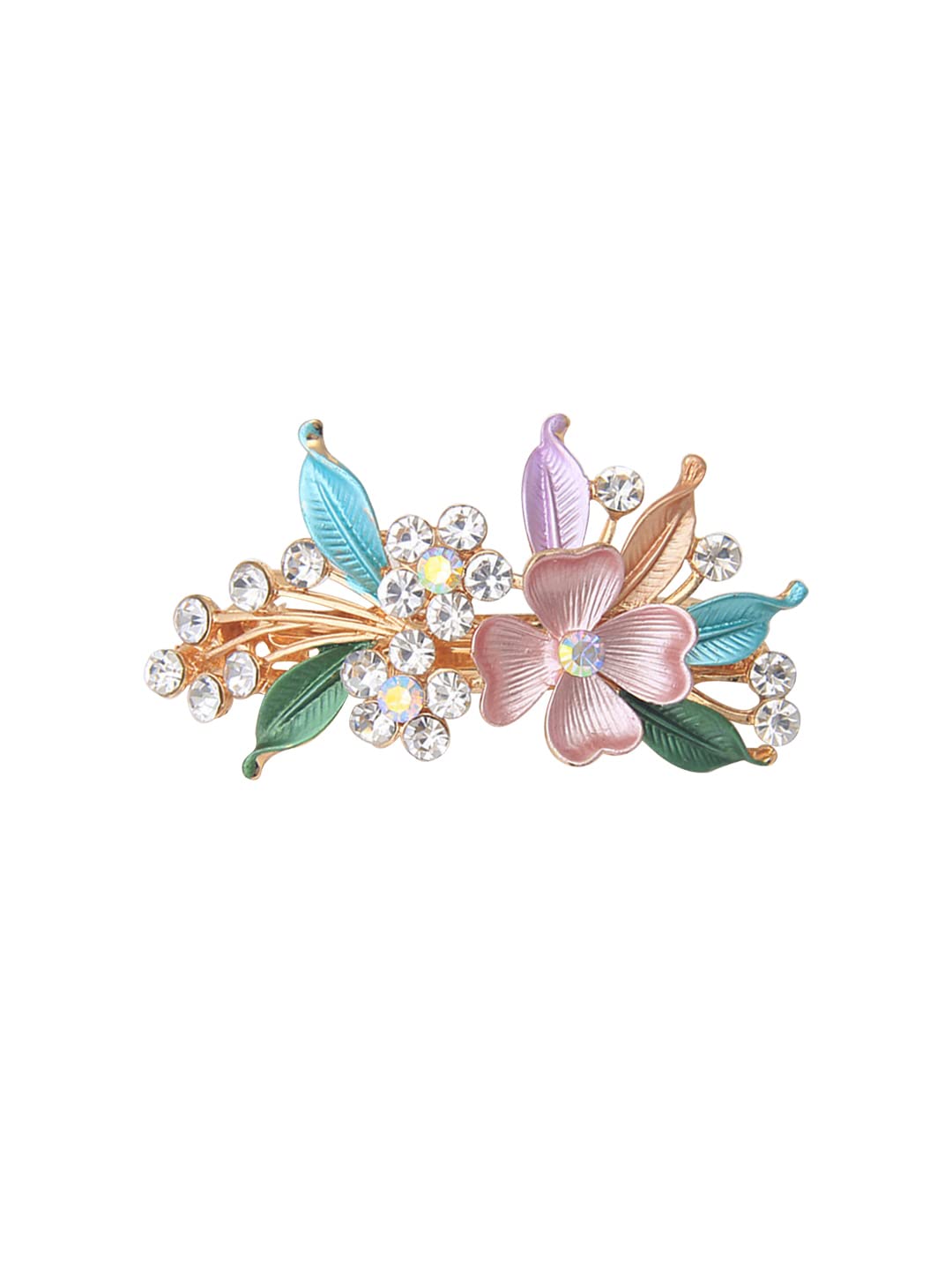 Yellow Chimes Hair Clips for Women Girls Barrette Hair Clips for Women Hair Accessories for Women Enameled Floral Clips for Women French Barrette Hair