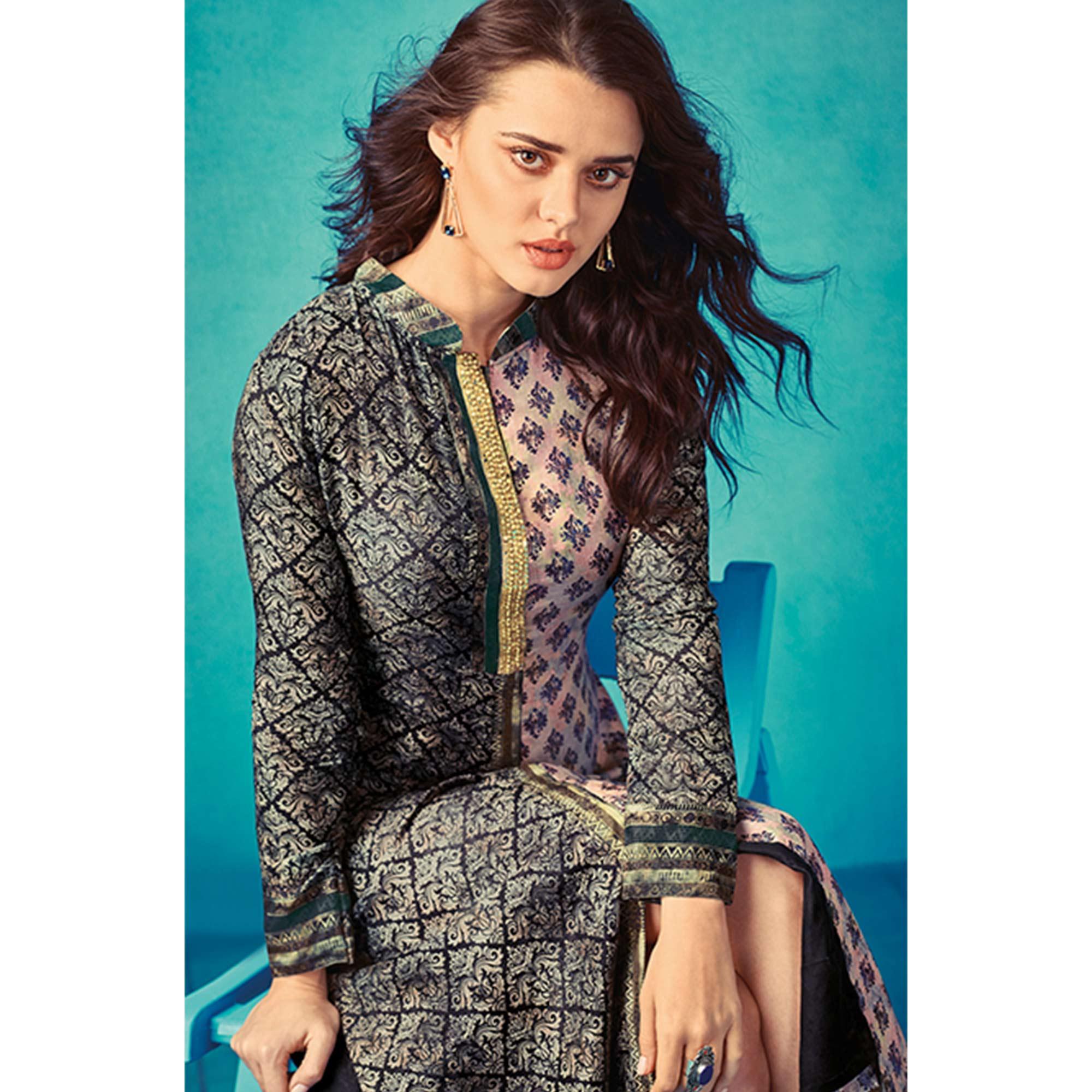 Peachmode Seller Hypnotic Black-Multi Colored Partywear Printed Cotton Kurti - view 2