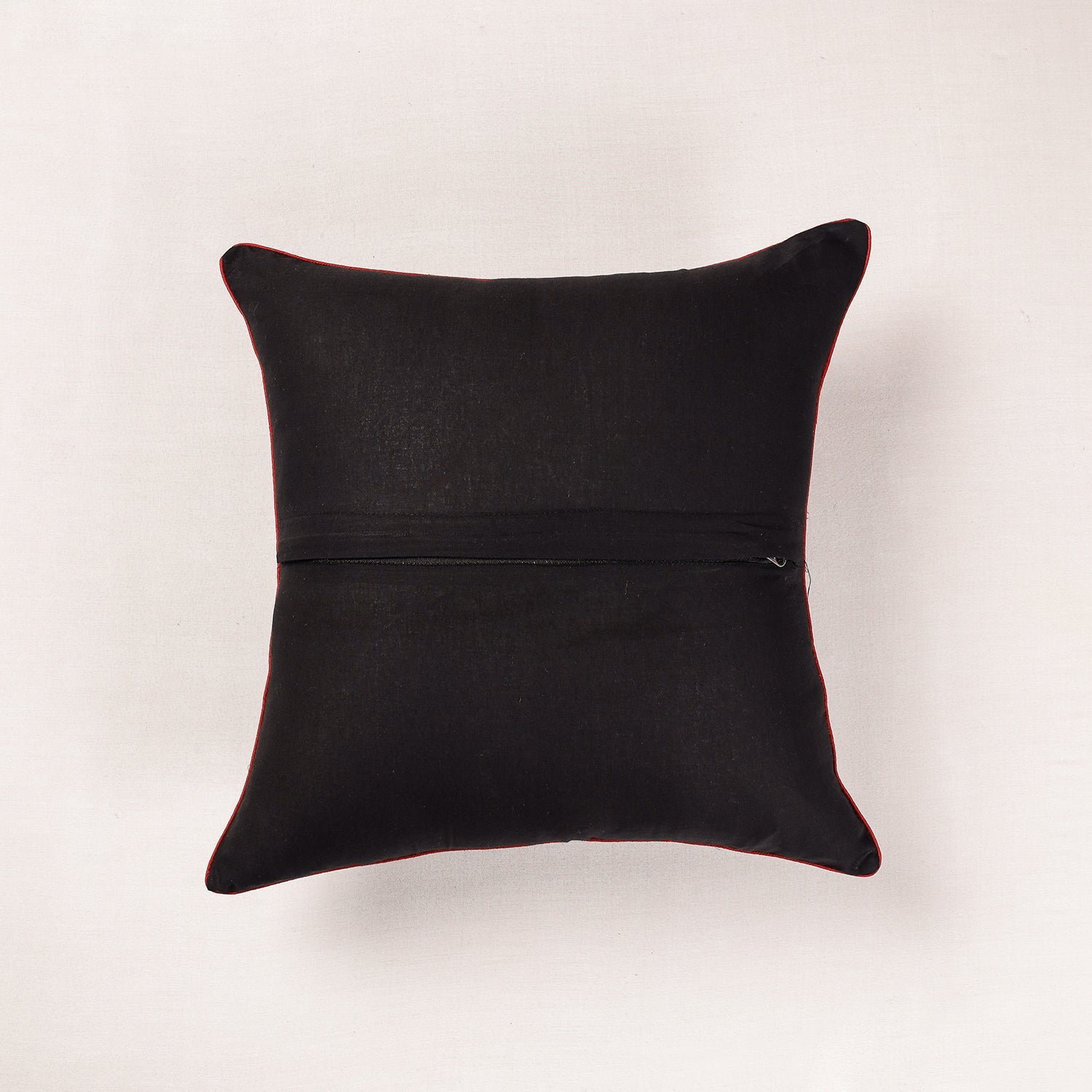 HAVELI CHRONICLES Black - Ajrakh Block Printed Cotton Cushion Cover (16 x 16 in) - view 3