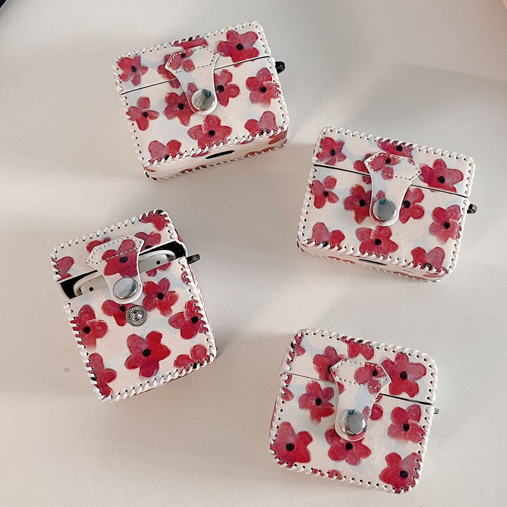 Peeperly Crimson Rich Flower Elegant Case - Airpods