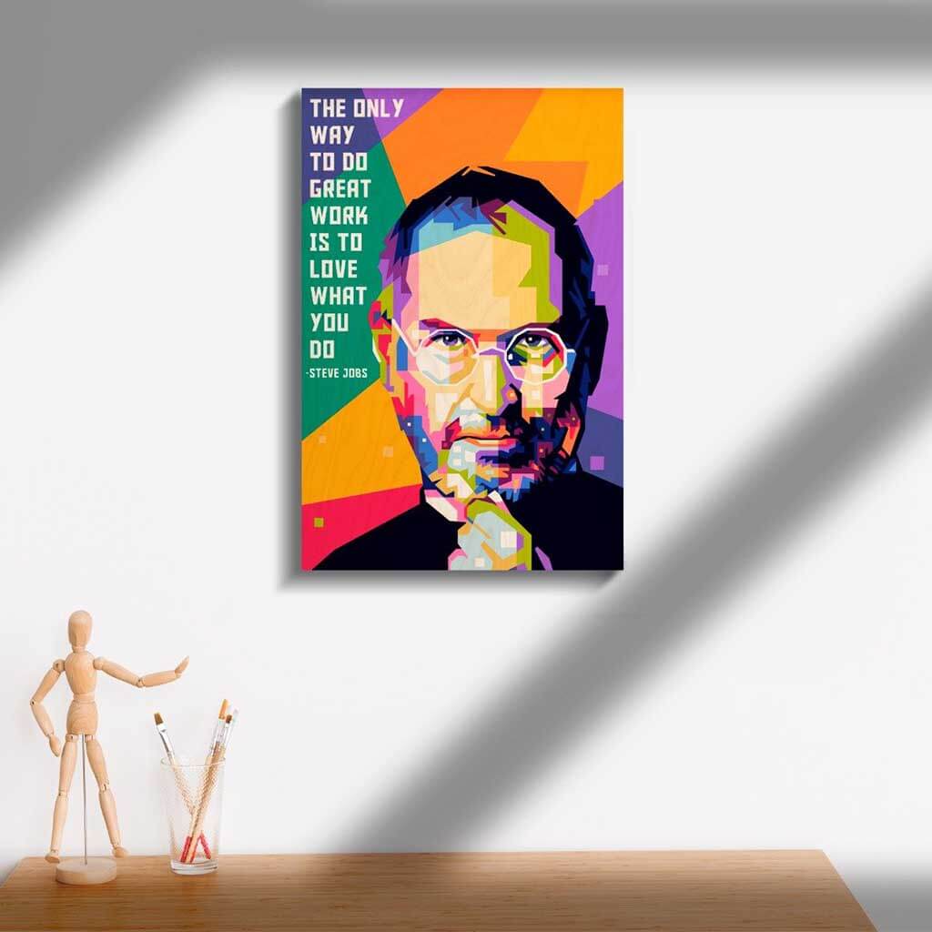 Bigsmall_cc Steve Jobs Printed Wooden Frame - view 2