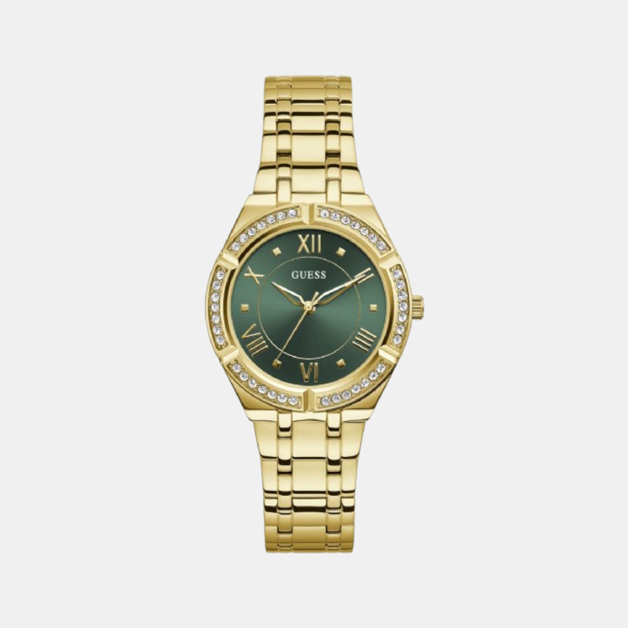 Guess Cosmo Women Quartz Green Dial Analog Stainless Steel Watch GW0033L8