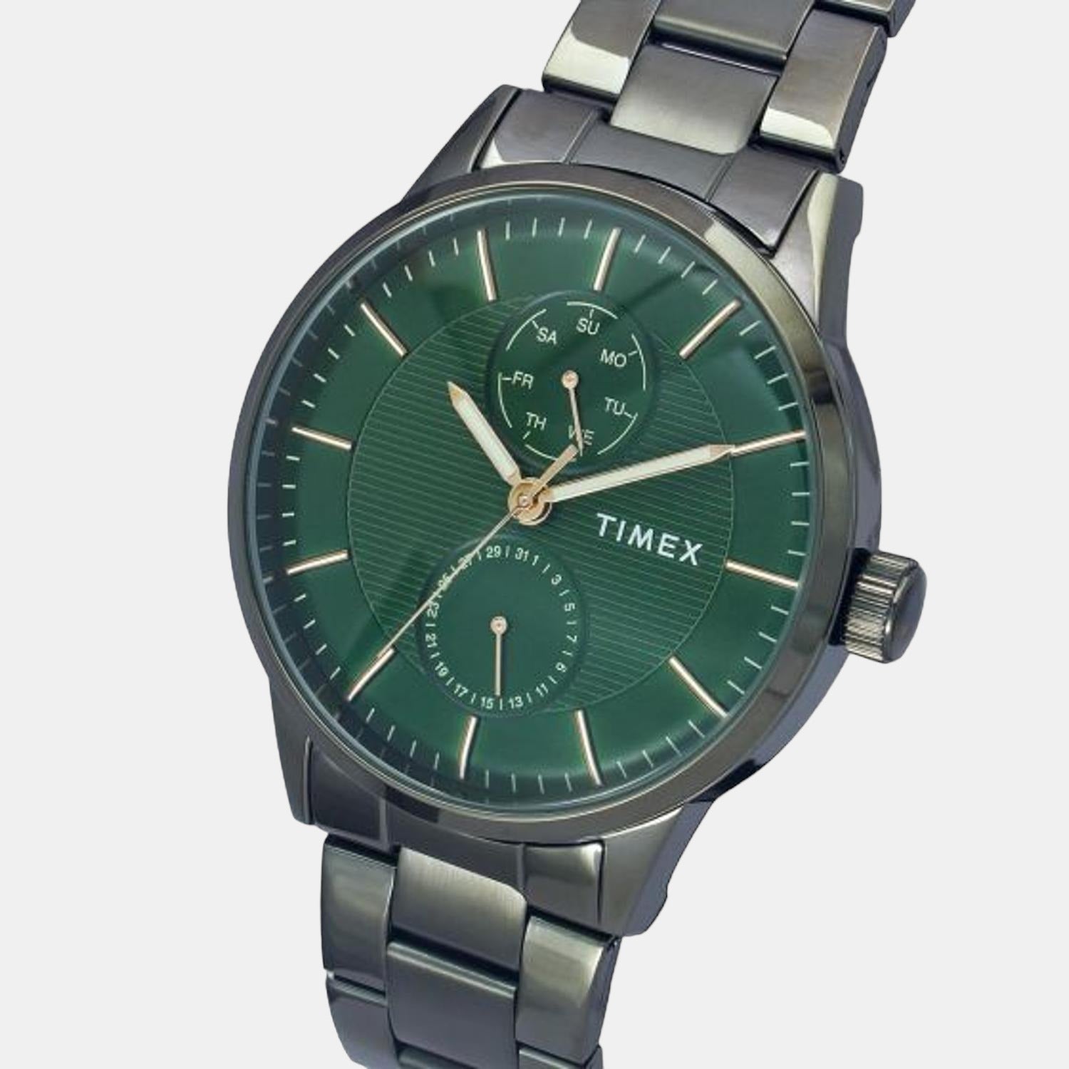 Timex Fashion Men Quartz Green Dial Chronograph Stainless Steel Watch TWEG19905 - view 2