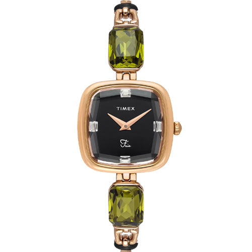 Timex Fria Black Square Dial Analog Women's Watch 26.5mm TWEL21202