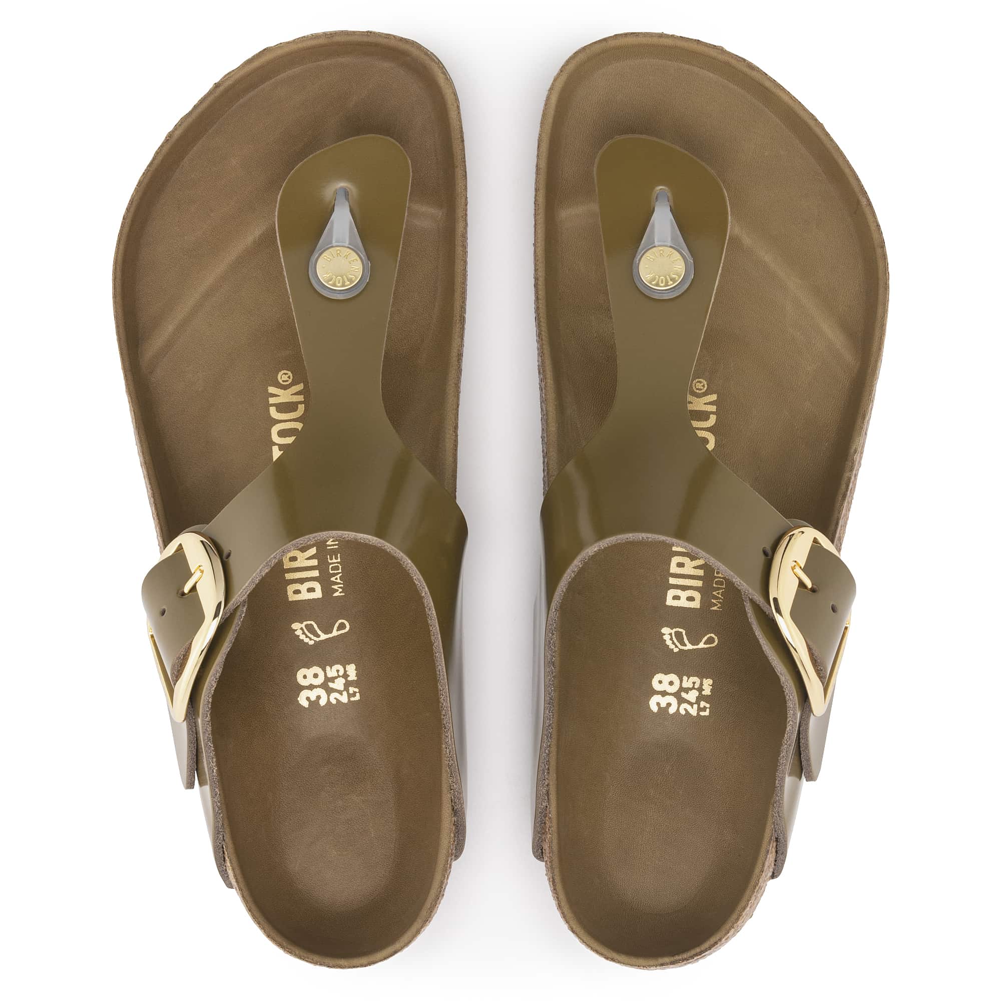 Birkenstock Gizeh Big Buckle Natural Leather Patent - view 2