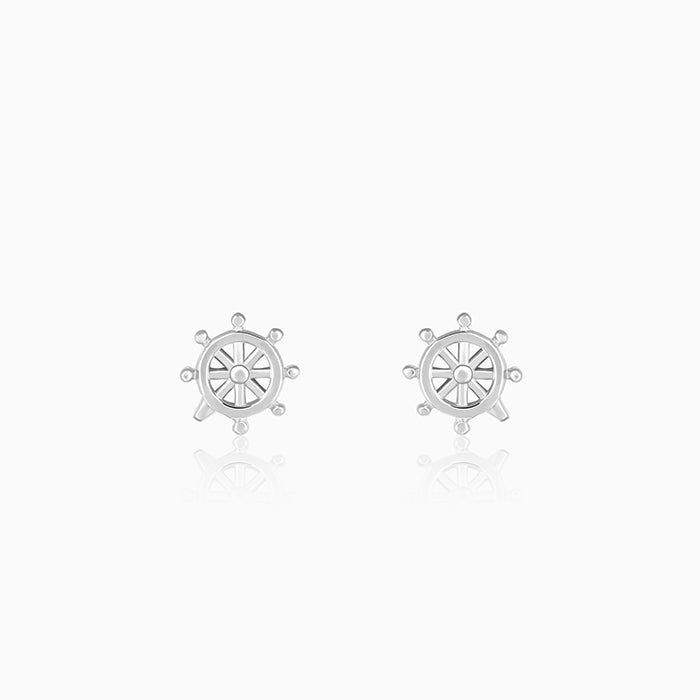 GIVA Jewellery Silver Classic Wheel Earrings