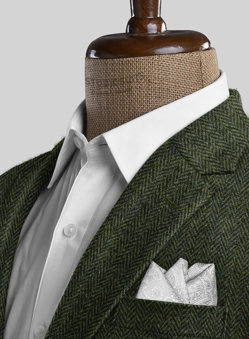 StudioSuits Harris Tweed Forest Green Herringbone Suit - view 5