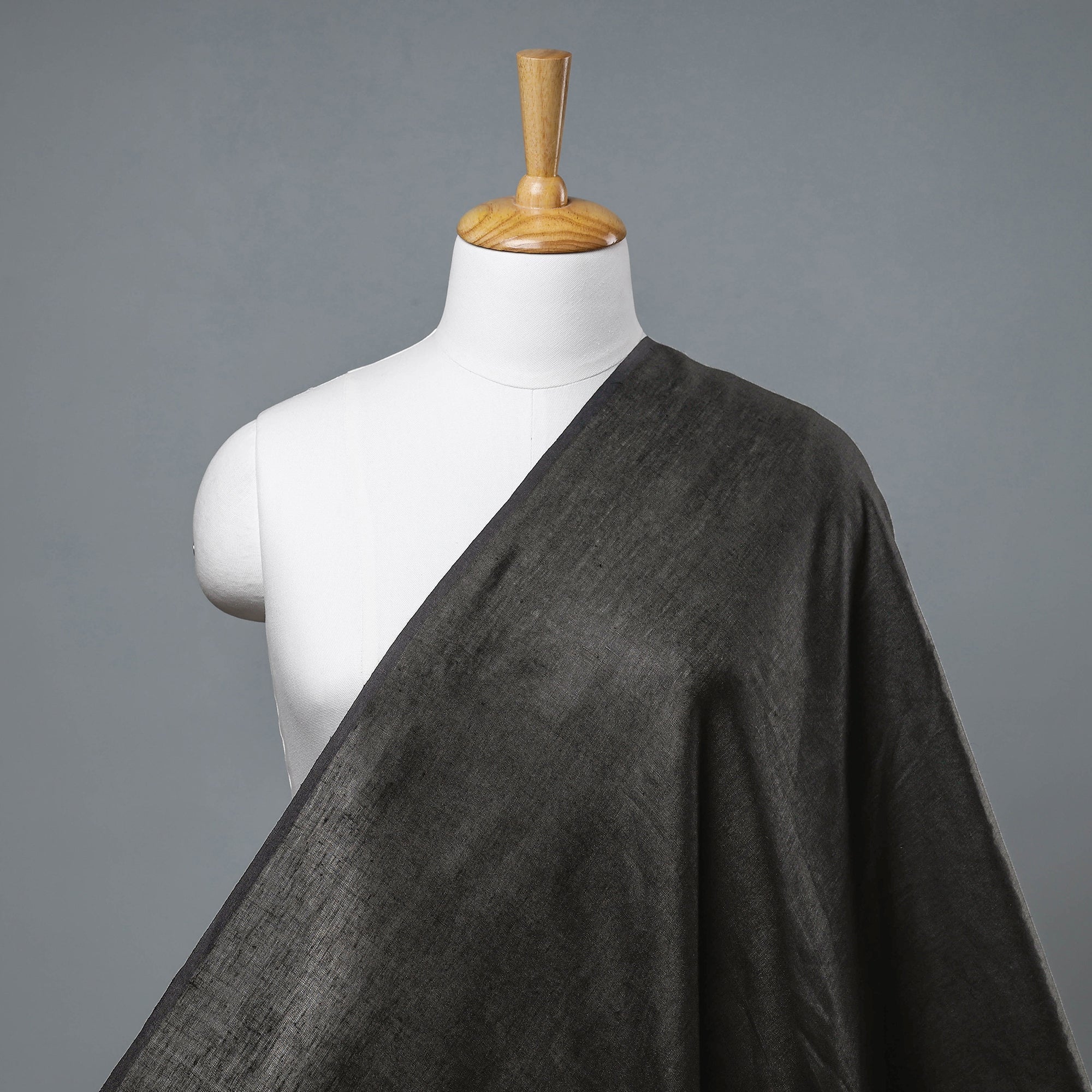 ITOKRI CRAFTS INITIATIVE Black - Handloom Pure Linen Bhagalpuri Fabric 03