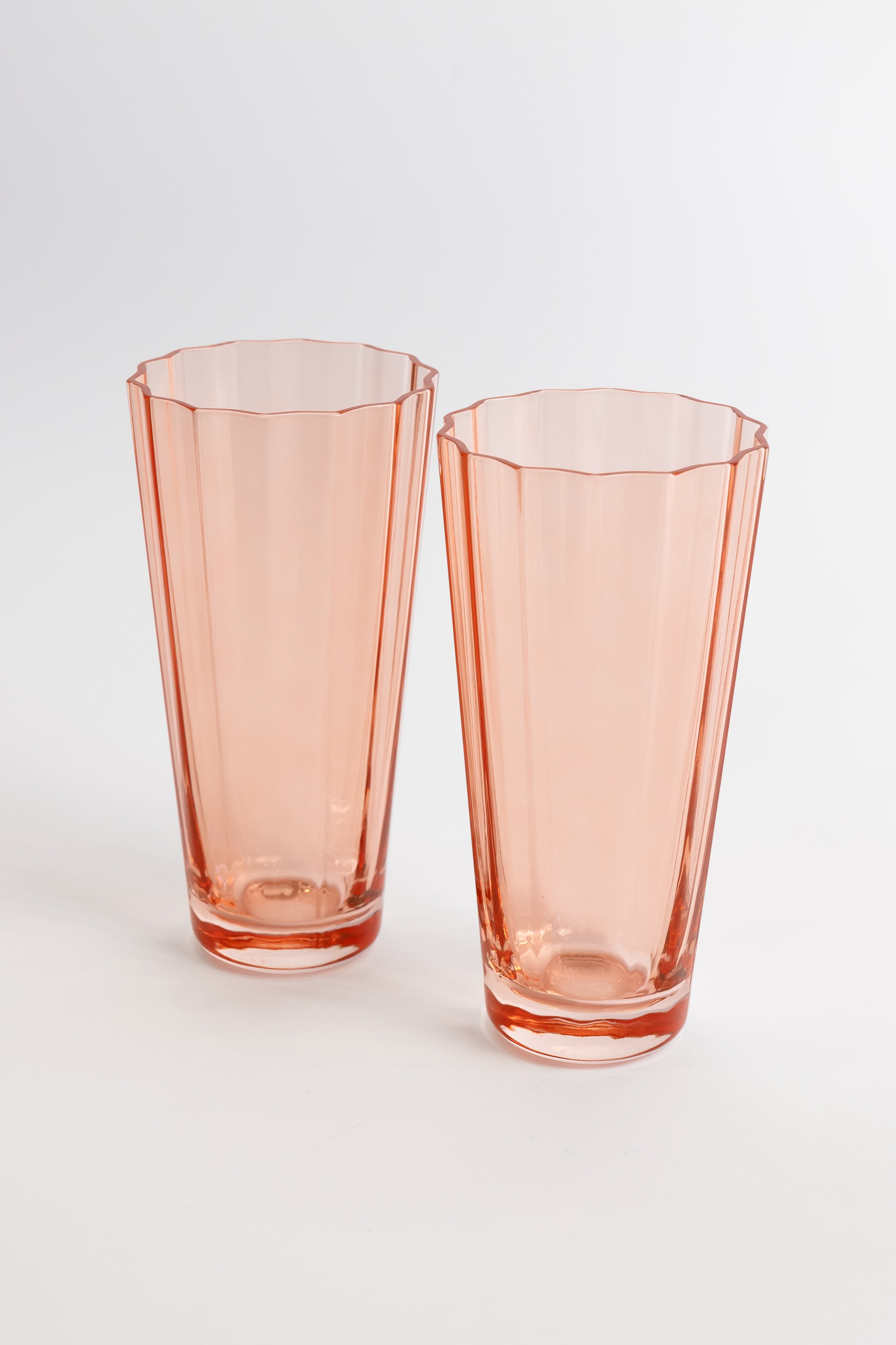 Estelle Colored Glass Estelle Colored Sunday High Balls - Set of 2- Peach Fuzz {Our Coral Peach Pink} - view 2