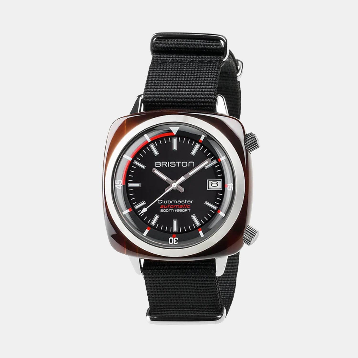 Briston Clubmaster Diver Men Automatic Black Dial Analog Nato Watch 17642.SA.TD.1.NB