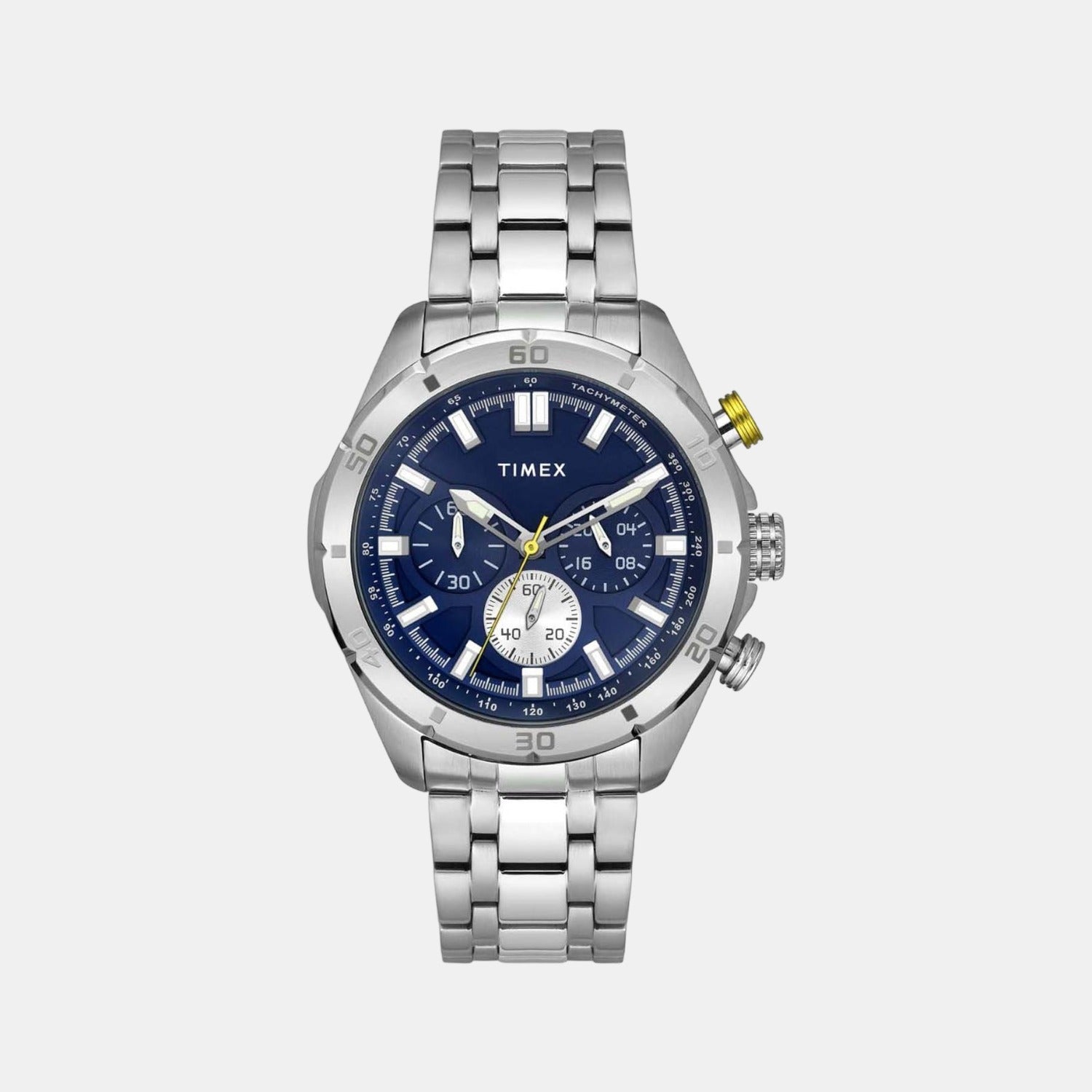 Timex E Class Men Quartz Blue Dial Chronograph Stainless Steel Watch TWEG20302