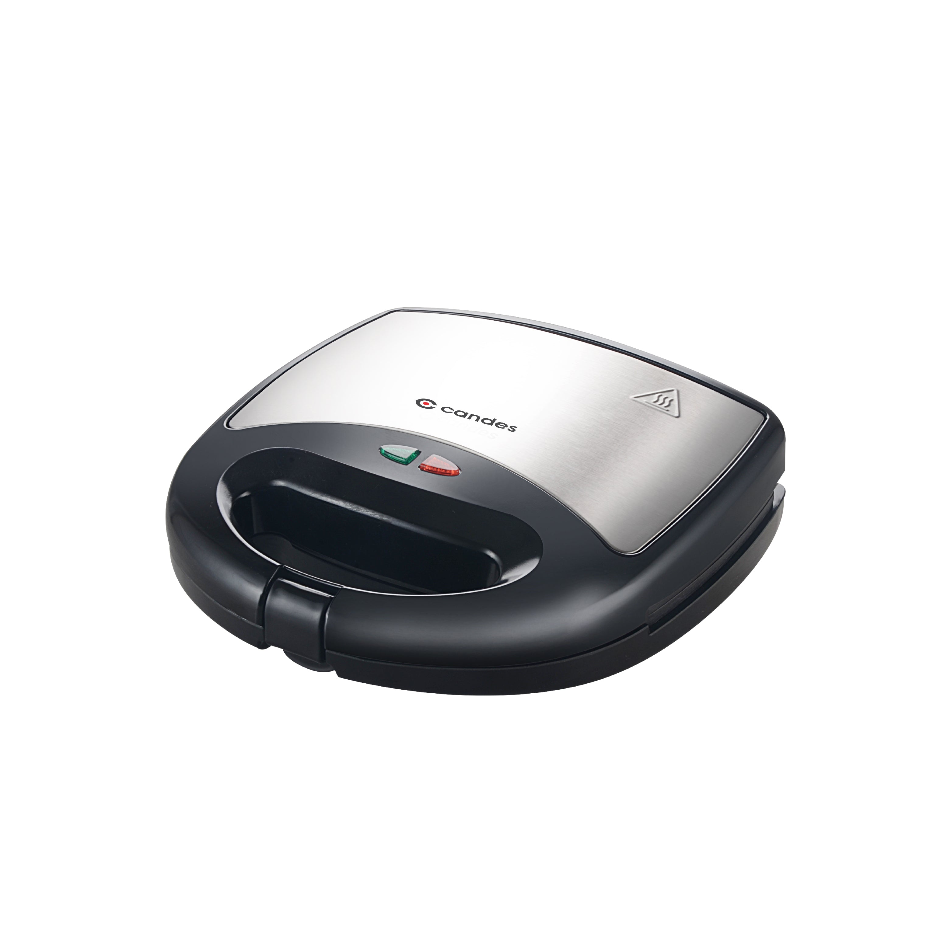 Candes Crisp Sandwich Griller, 750 W with 4 Slice Non-Stick Grill (Black & Silver) (B2B)