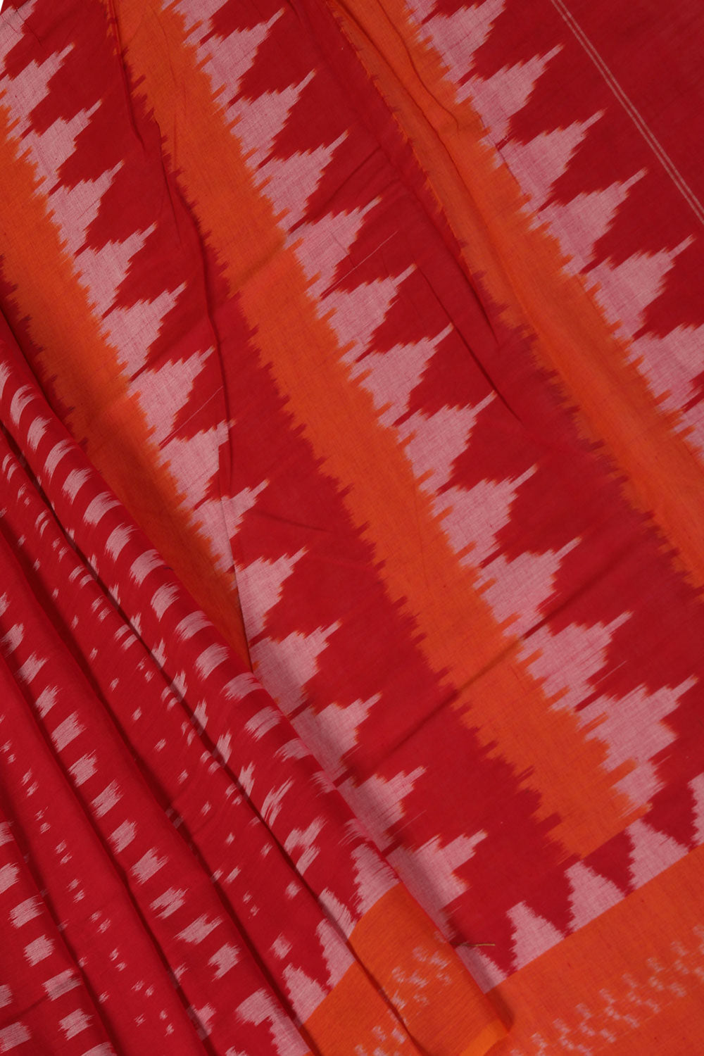 Kalanjali Ethnics Dahlia pink square weave pattern Pochampally cotton ikat Saree