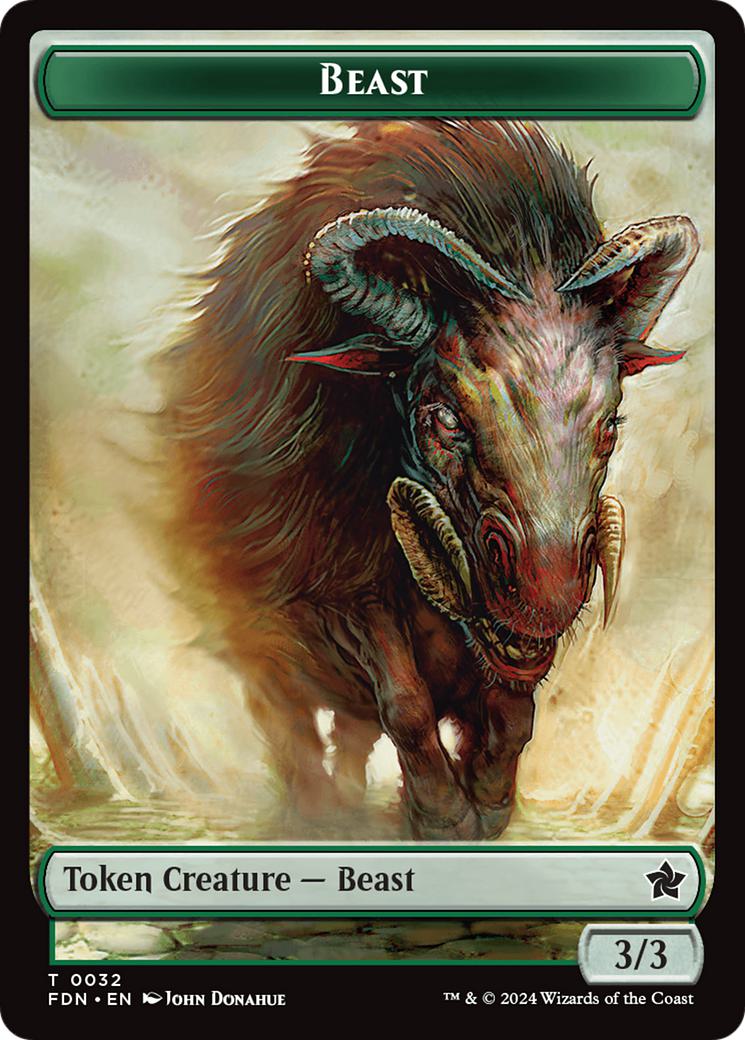 Beast token 32 – Magic Beast Token (32) // Dog Token (29) [Foundations: Tokens] [Non-Foil]