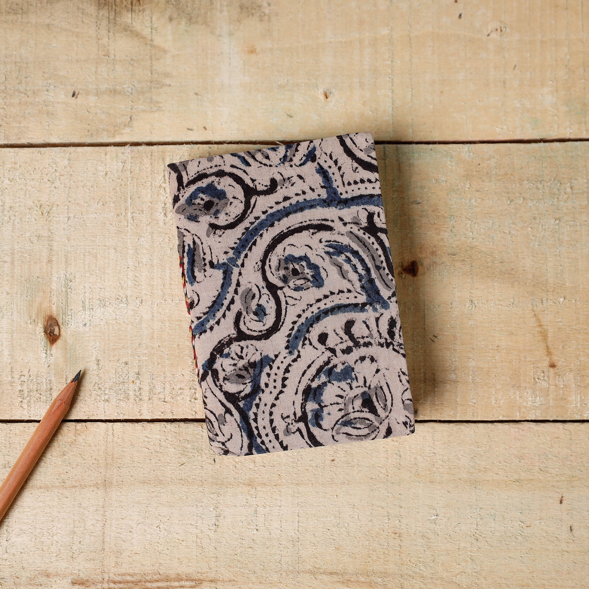 BINDAAS UNLIMITED Beige - Kalamkari Fabric Cover Handmade Paper Notebook (5 x 3 in)