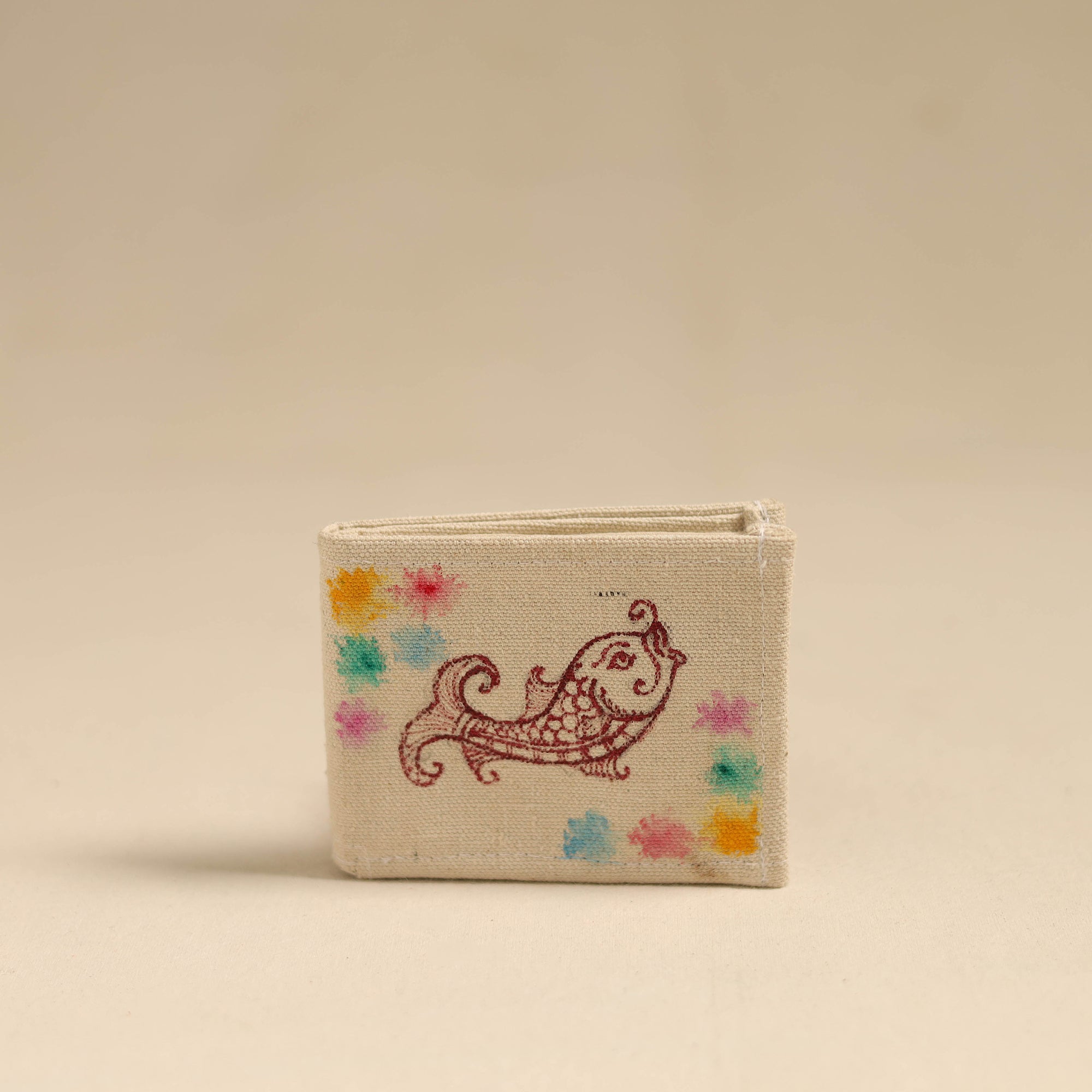 ITOKRI CRAFTS INITIATIVE Beige - Handpainted Wallet from Odisha 12