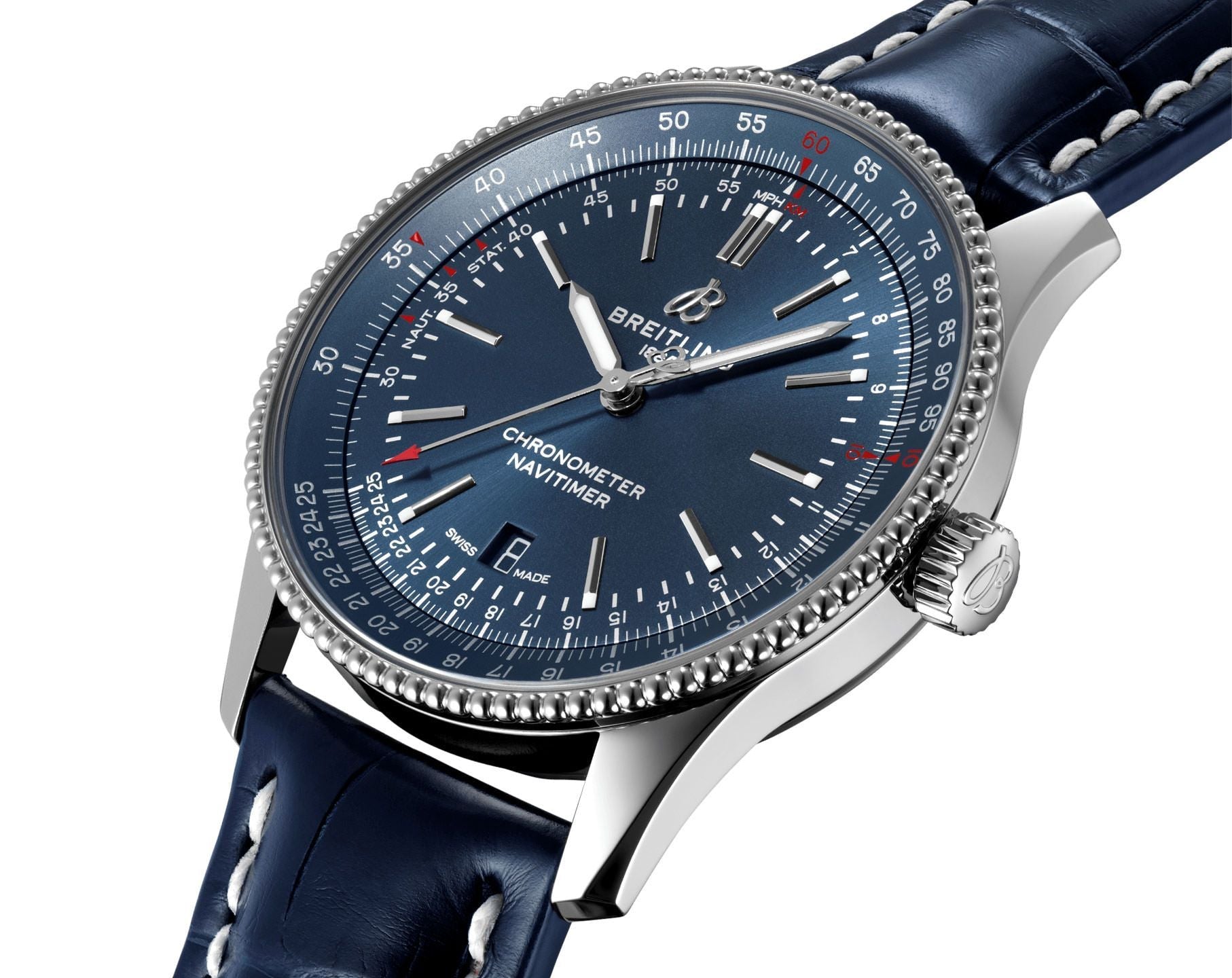 Breitling Navitimer Blue Dial - Blue Strap 41 MM Watch for Men - view 2