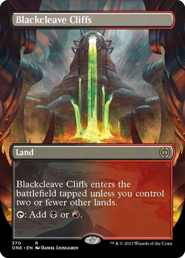 Blackcleave cliffs 370 – Magic Blackcleave Cliffs [370] [Borderless] [Phyrexia: All Will Be One] [Non-Foil]