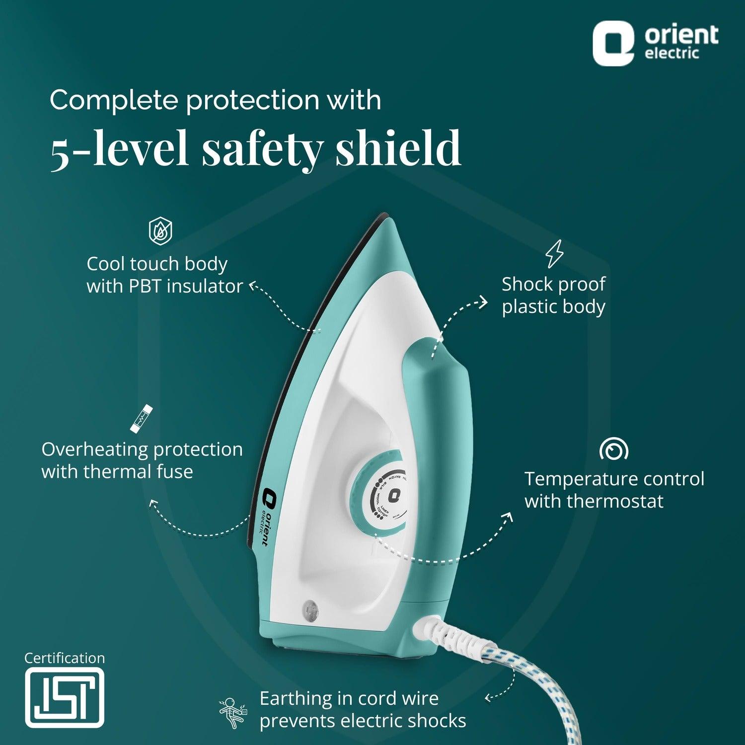 Orient Electric Fabrijoy 1000W Non-Stick Dry Iron for Clothes - view 3