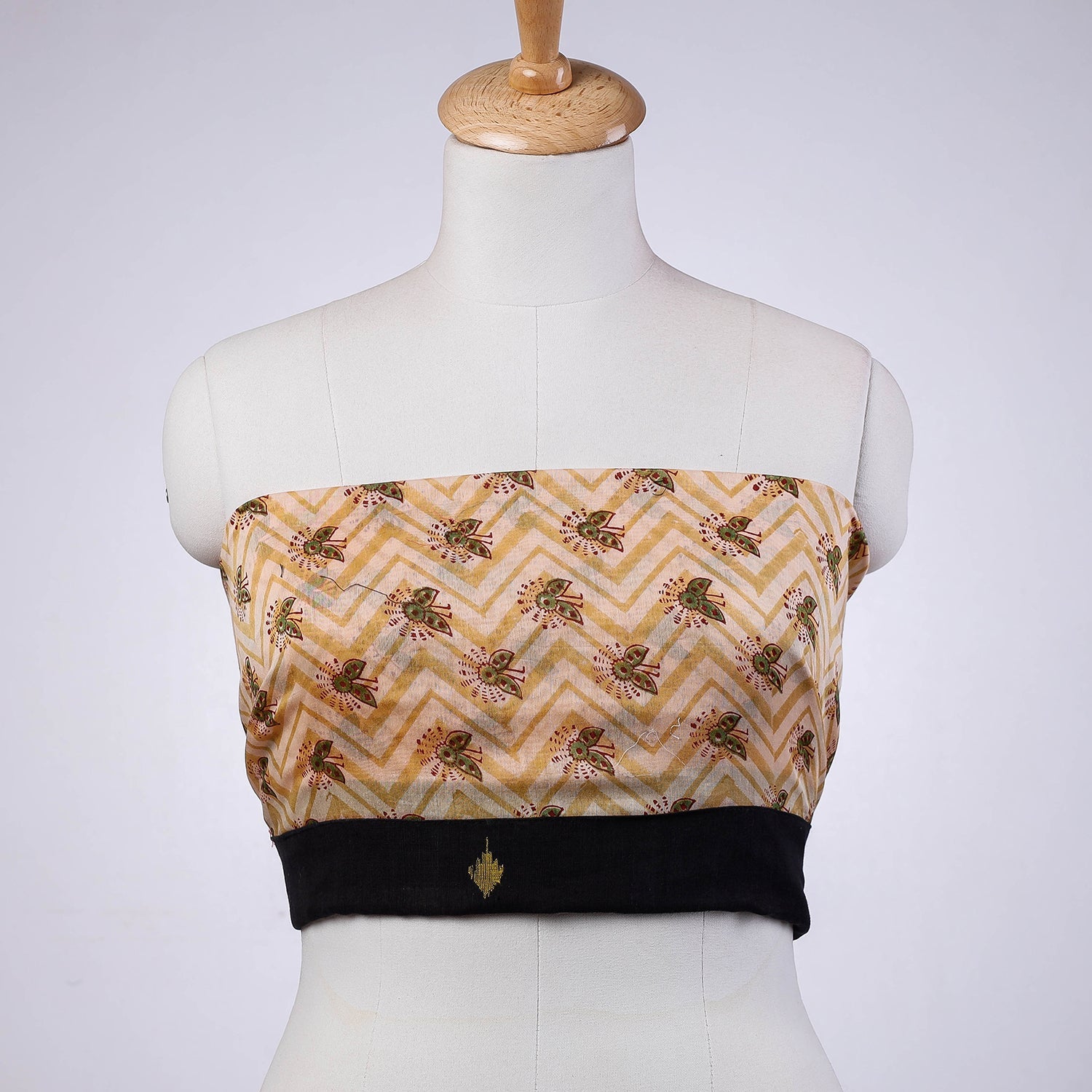 NOORI BAZAR Beige - Chanderi Silk Pipad Block Print Blouse Piece 83