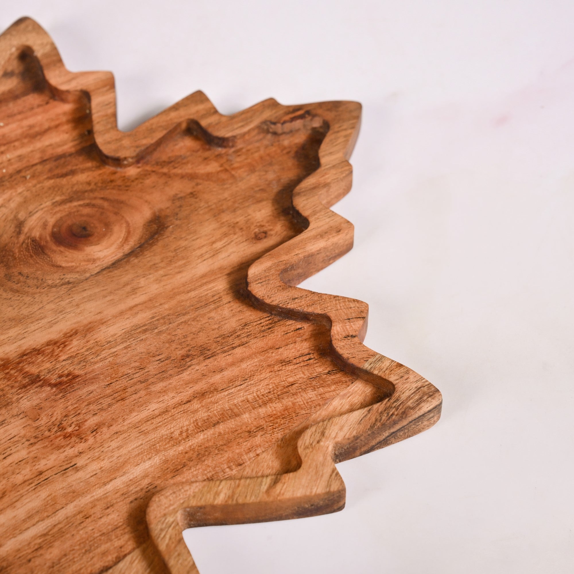 Nestasia Acacia Wood Maple Leaf Serving Platter - view 7