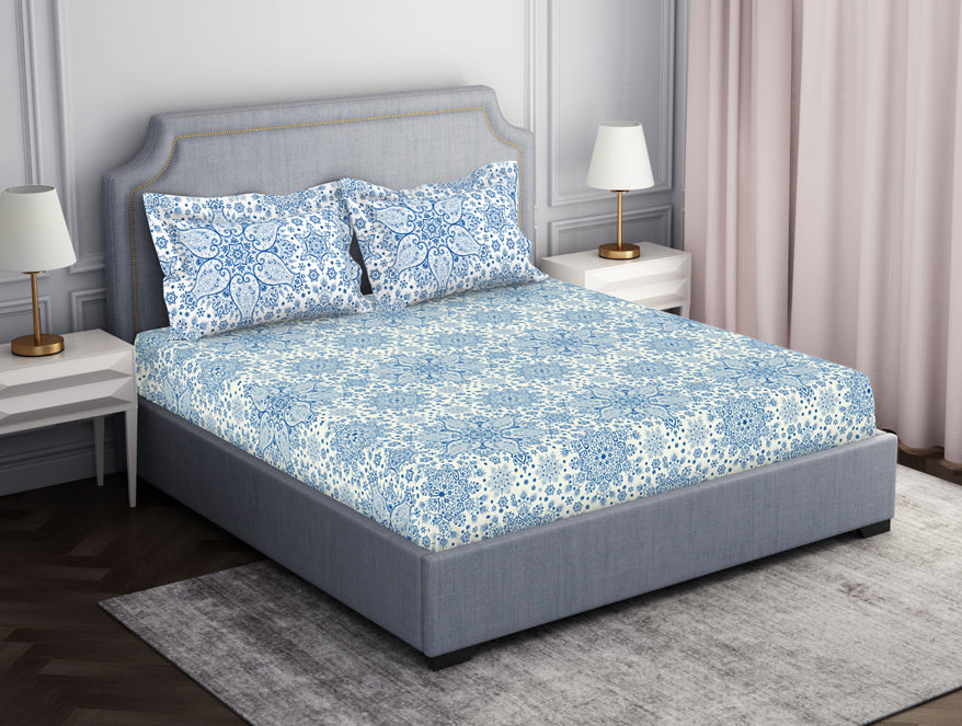 Spaces India Ornamenta Ornate 100% Cotton Fitted Queen - Essentials by Spaces - view 2