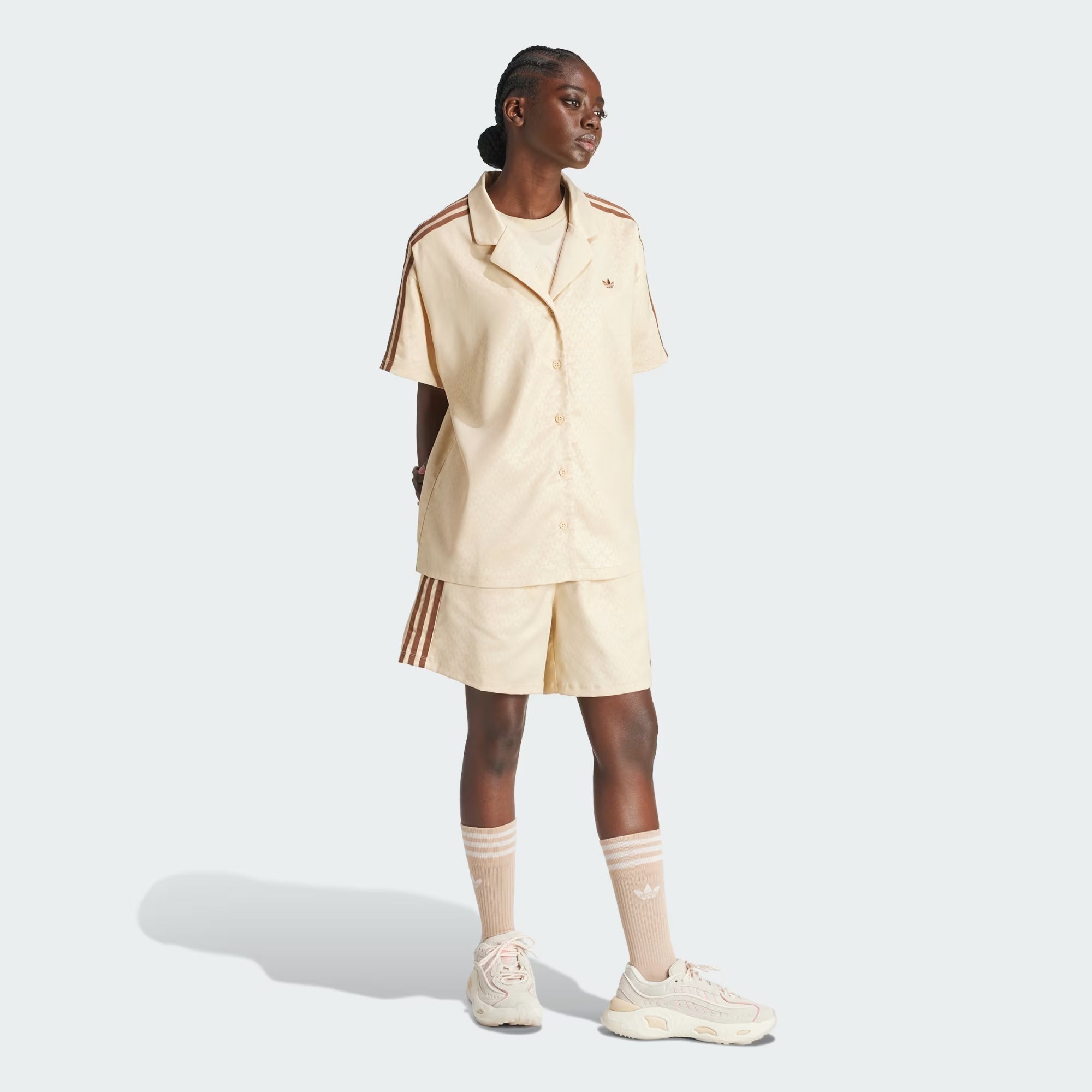 Adidas Originals | FASHION MONOGRAM SATIN SHORTS { CRYSTAL SAND - view 6