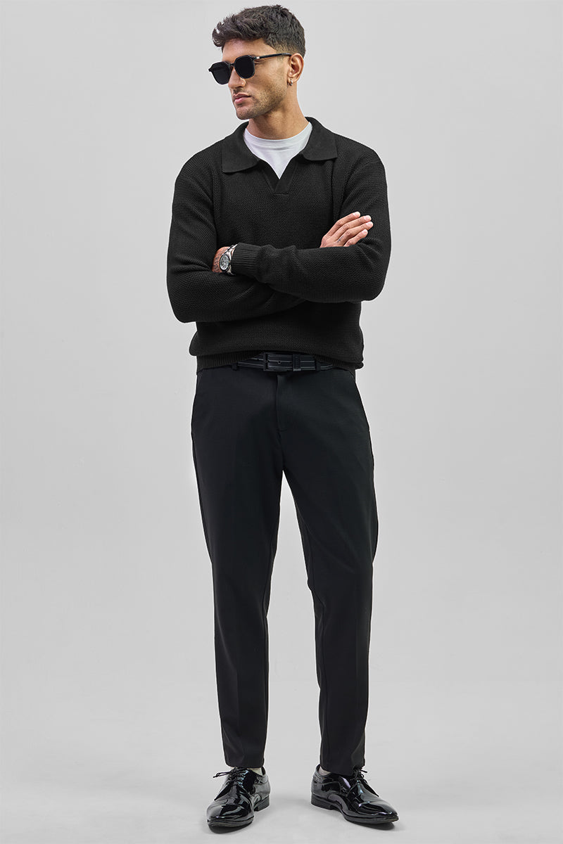 SNITCH Black Knitted Polo Sweater - view 2