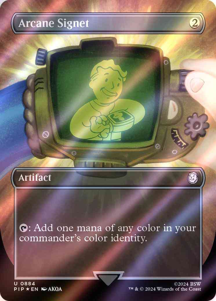Arcane signet 884 – Magic Arcane Signet [884] [Borderless] [Fallout] [Surge Foil]