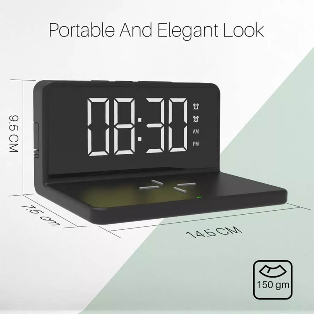 Corporate Solution Wireless Charger With Alarm Clock - view 7